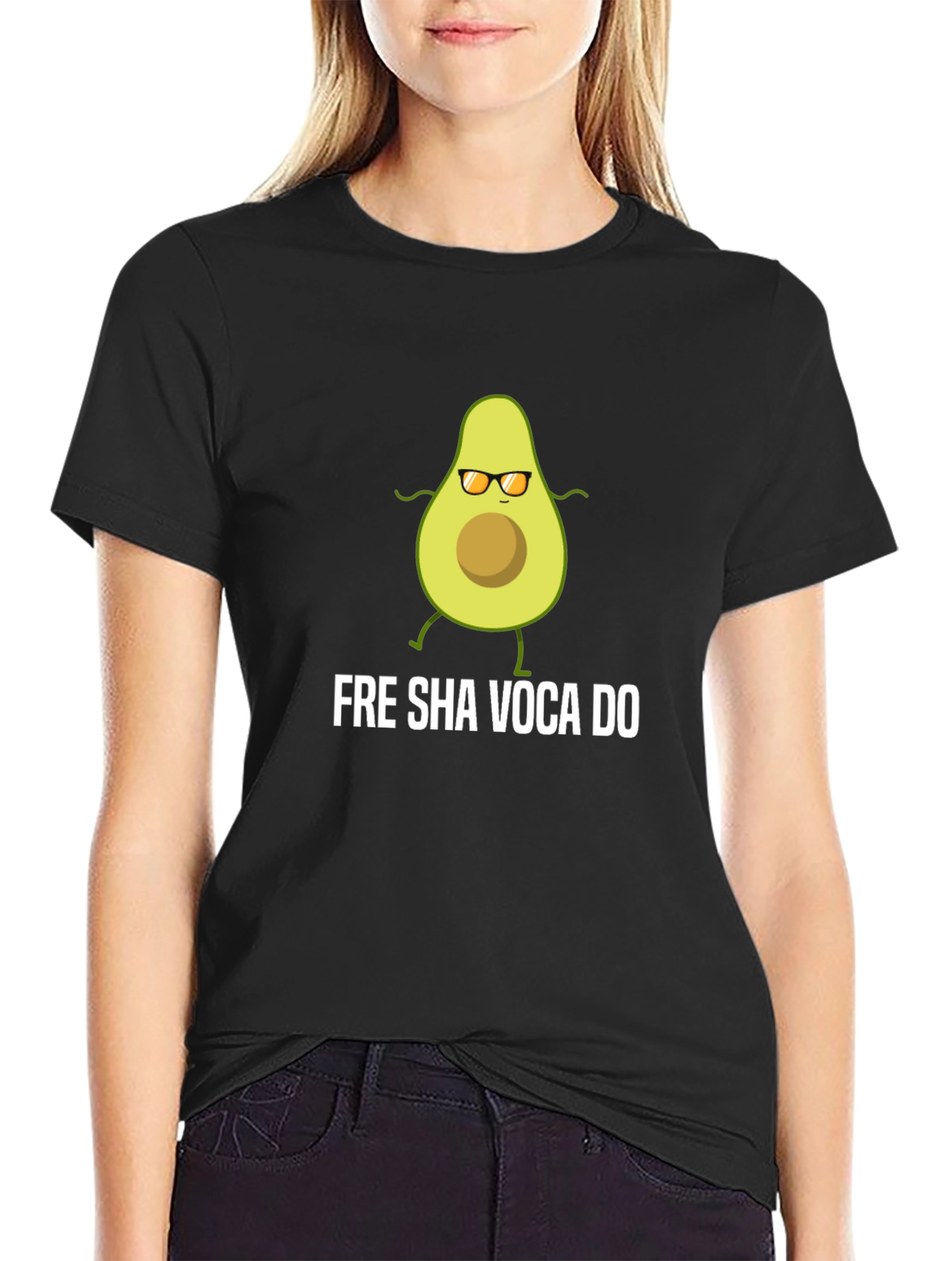 Black Fre Sha Voca Do T-Shirt - Funny Avocado Tee view 2