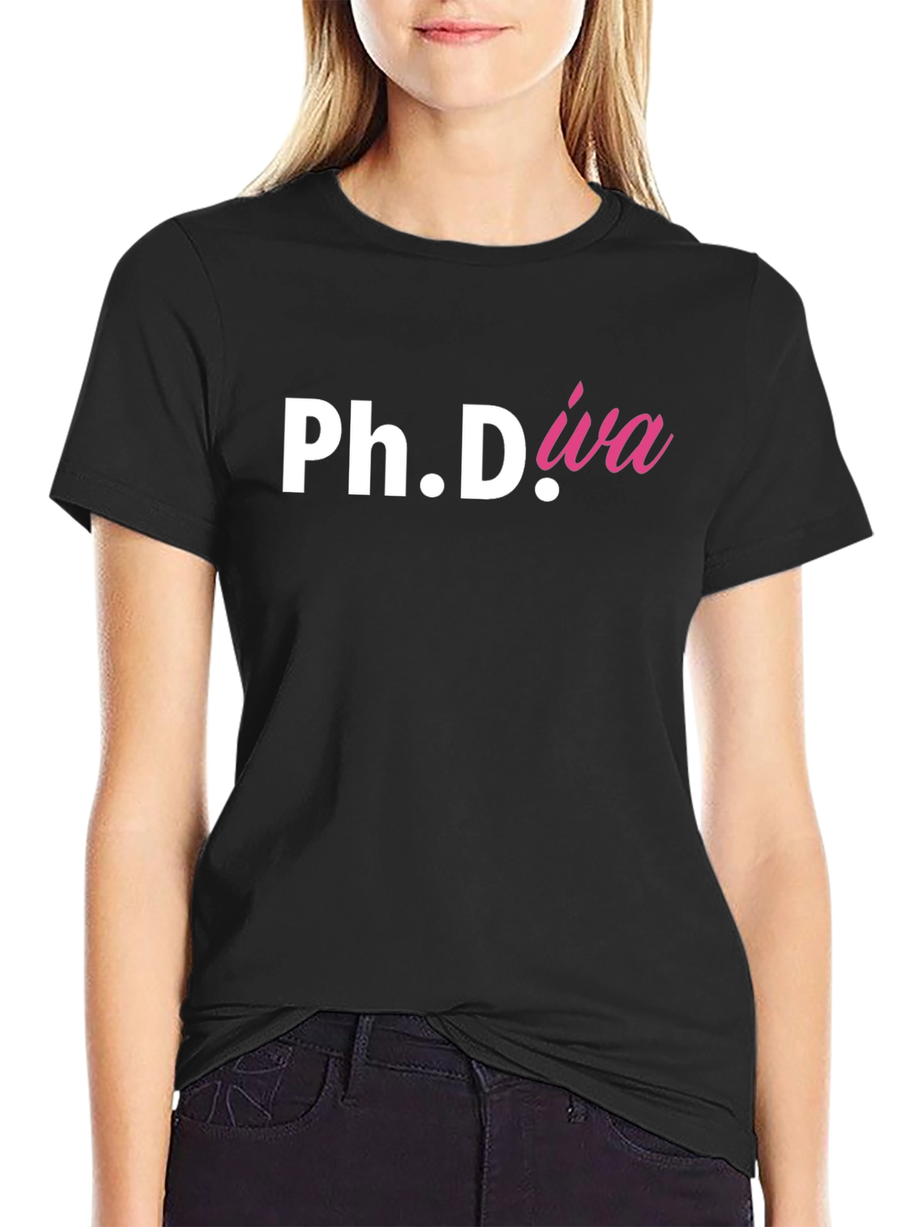 Black Ph.Diva Graphic Tee - Smart & Stylish view 2