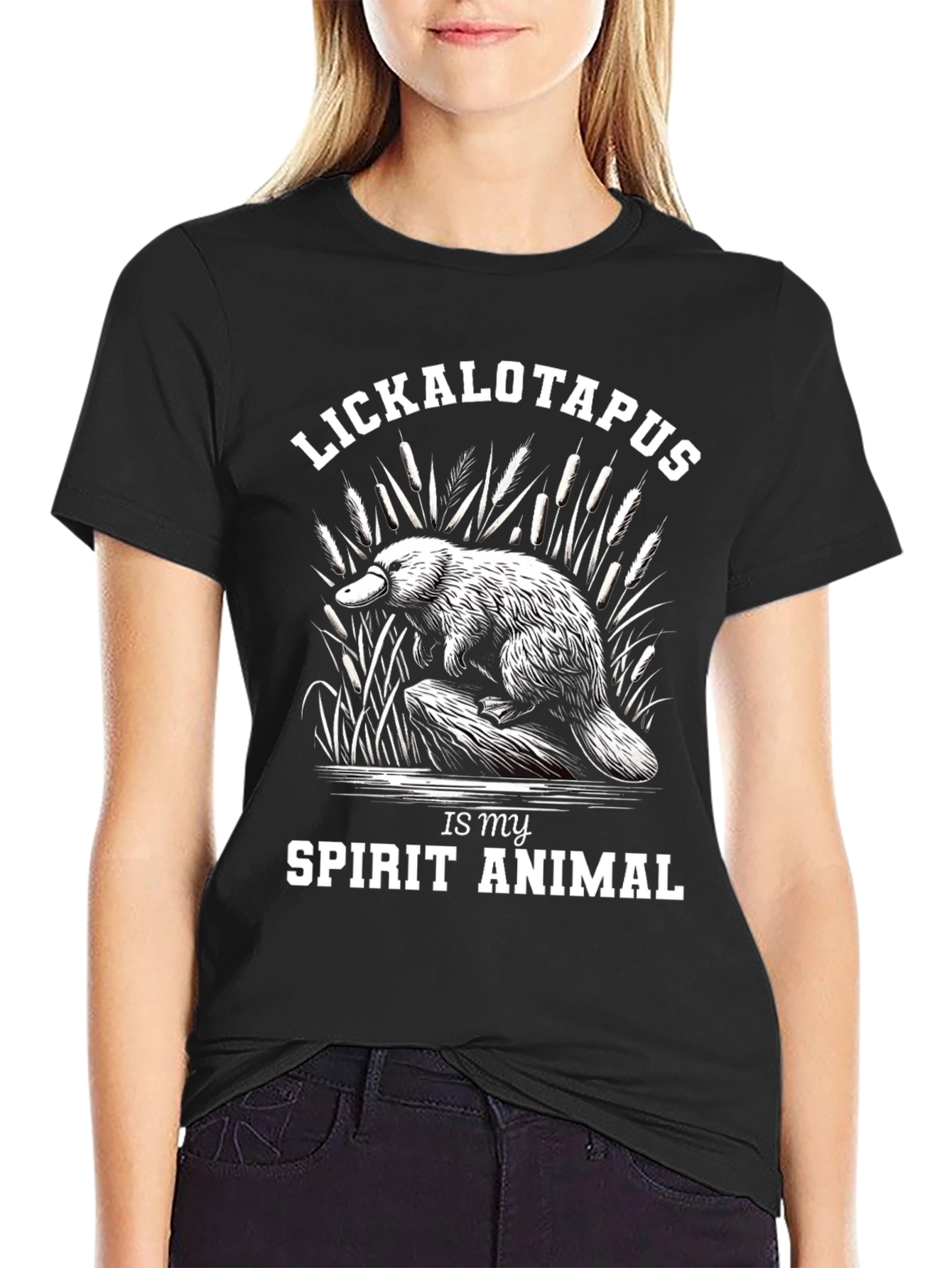 Black Lickalotapus Spirit Animal Graphic Tee view 2