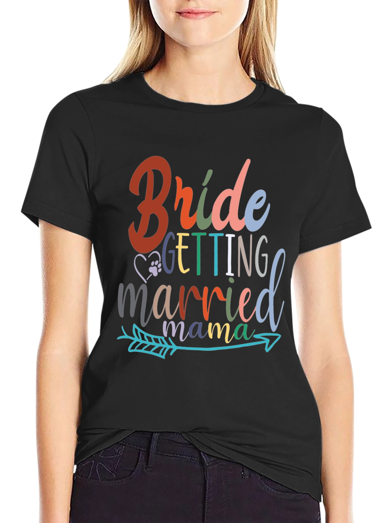 Black Bride Getting Married Mama T-Shirt view 2