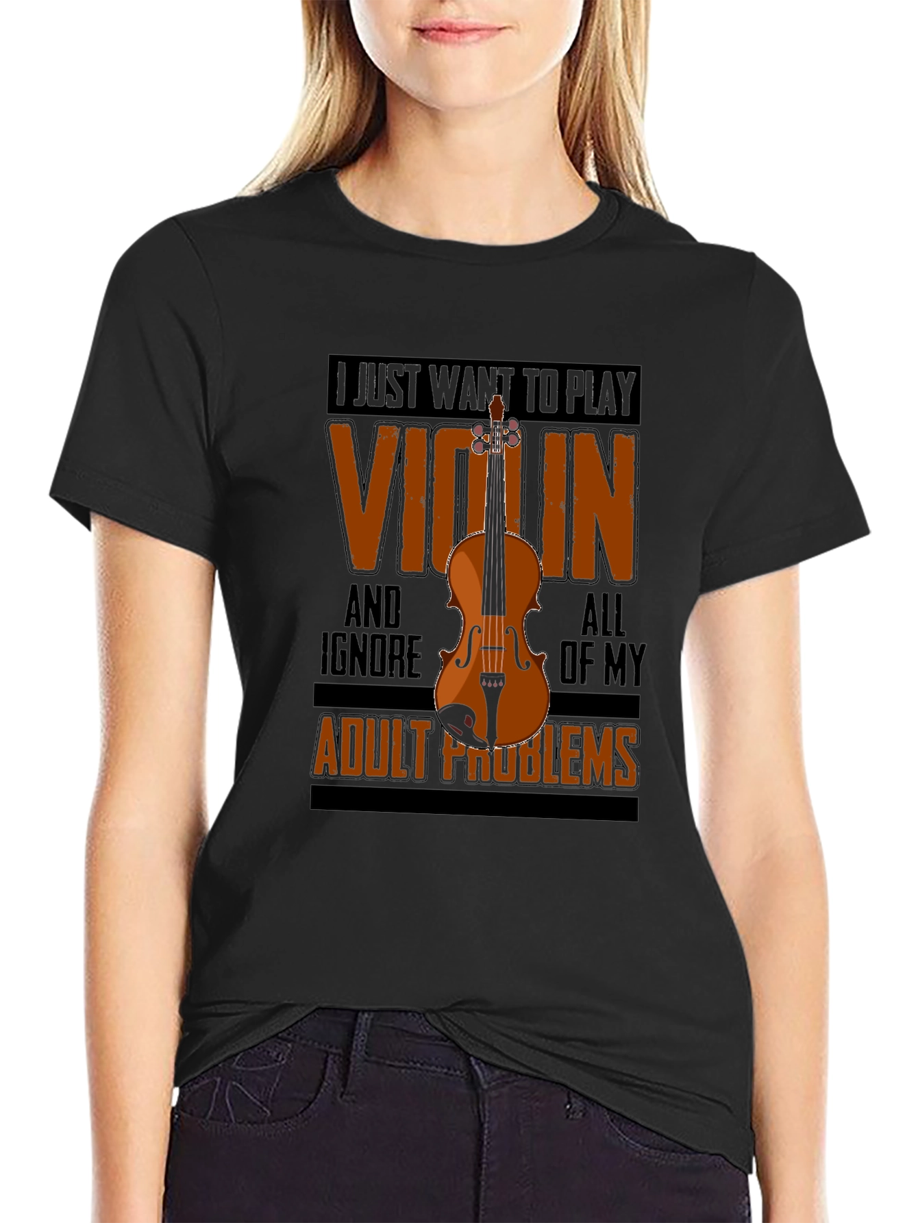 Violin Player's T-Shirt - Ignore Adult Problems - 2