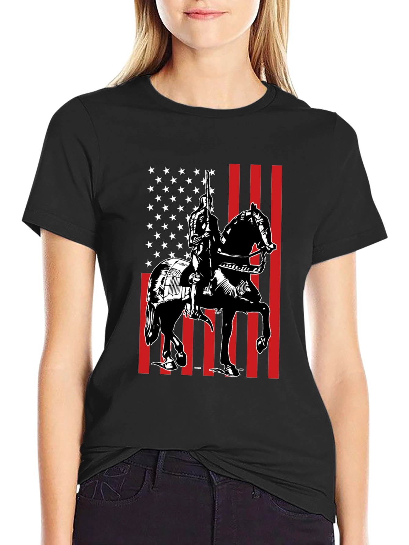 Black American Knight T-Shirt view 2