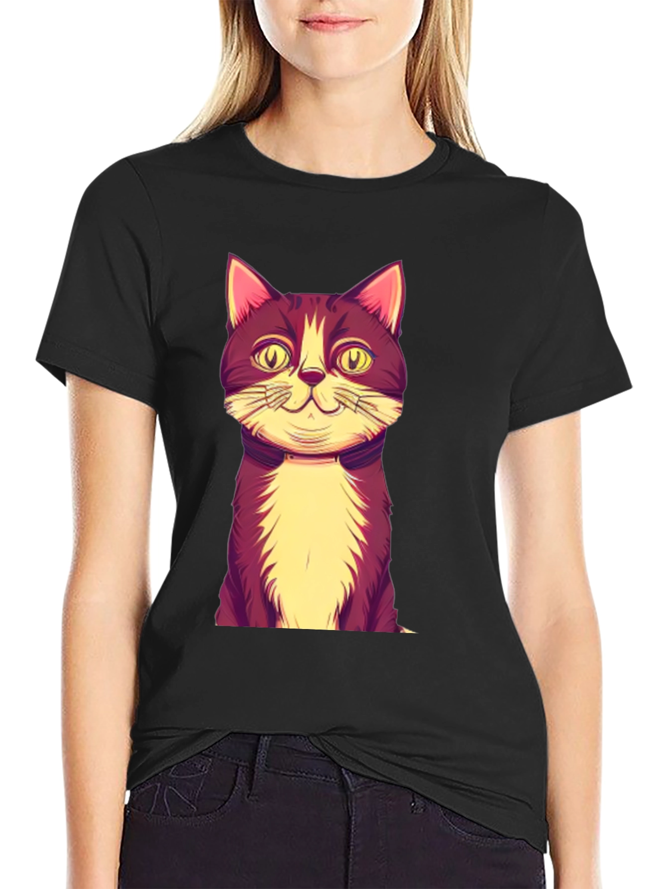 Black Cat Graphic Print Tee view 2