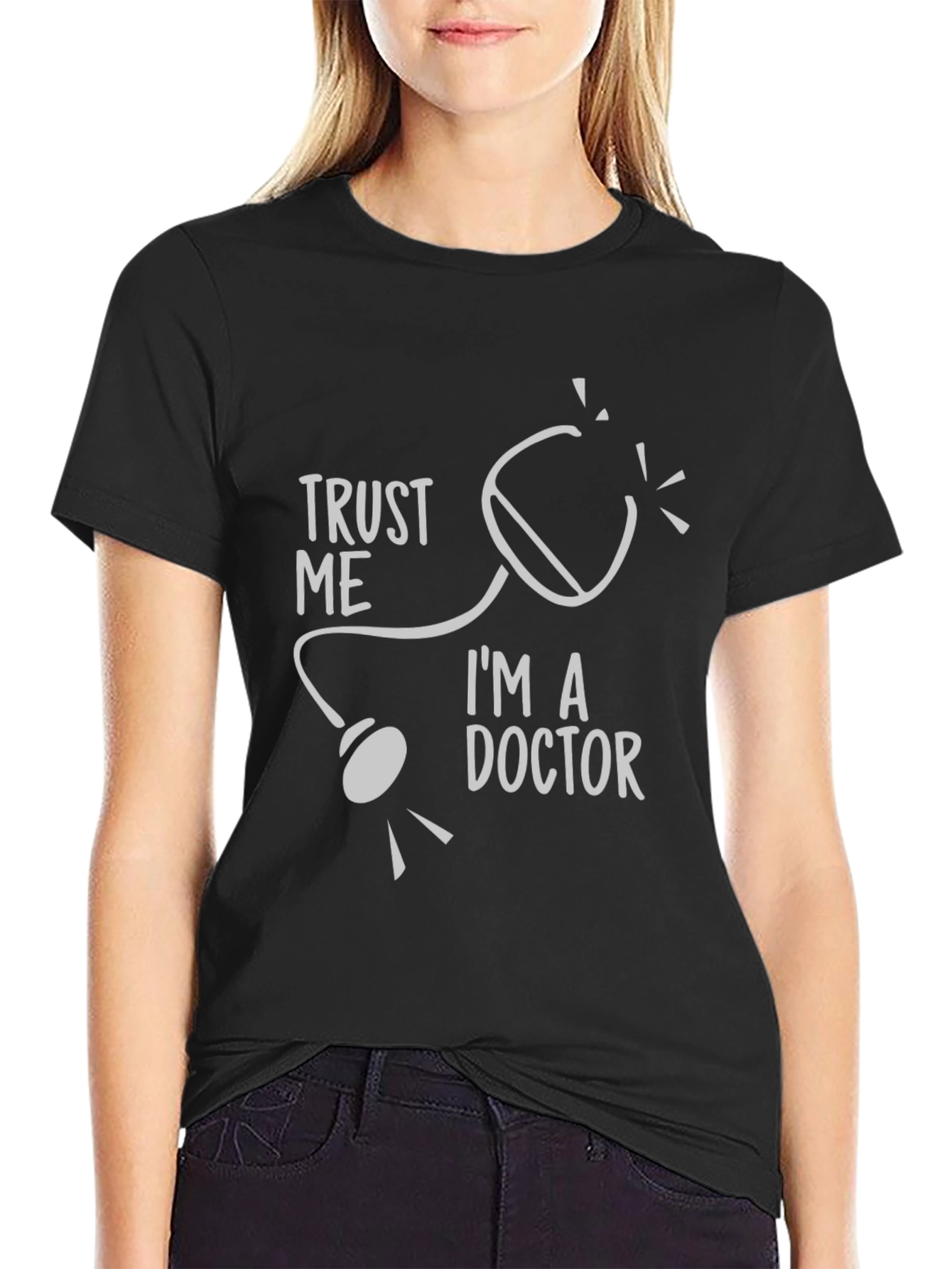 Black Trust Me I'm A Doctor T-Shirt view 2