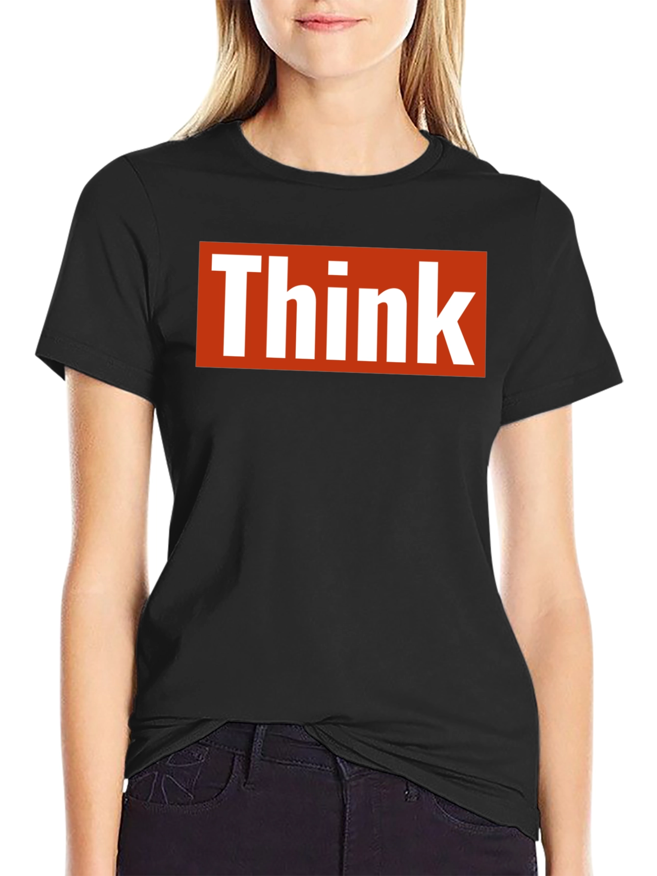 Black Think T-Shirt - Bold Graphic Tee view 2