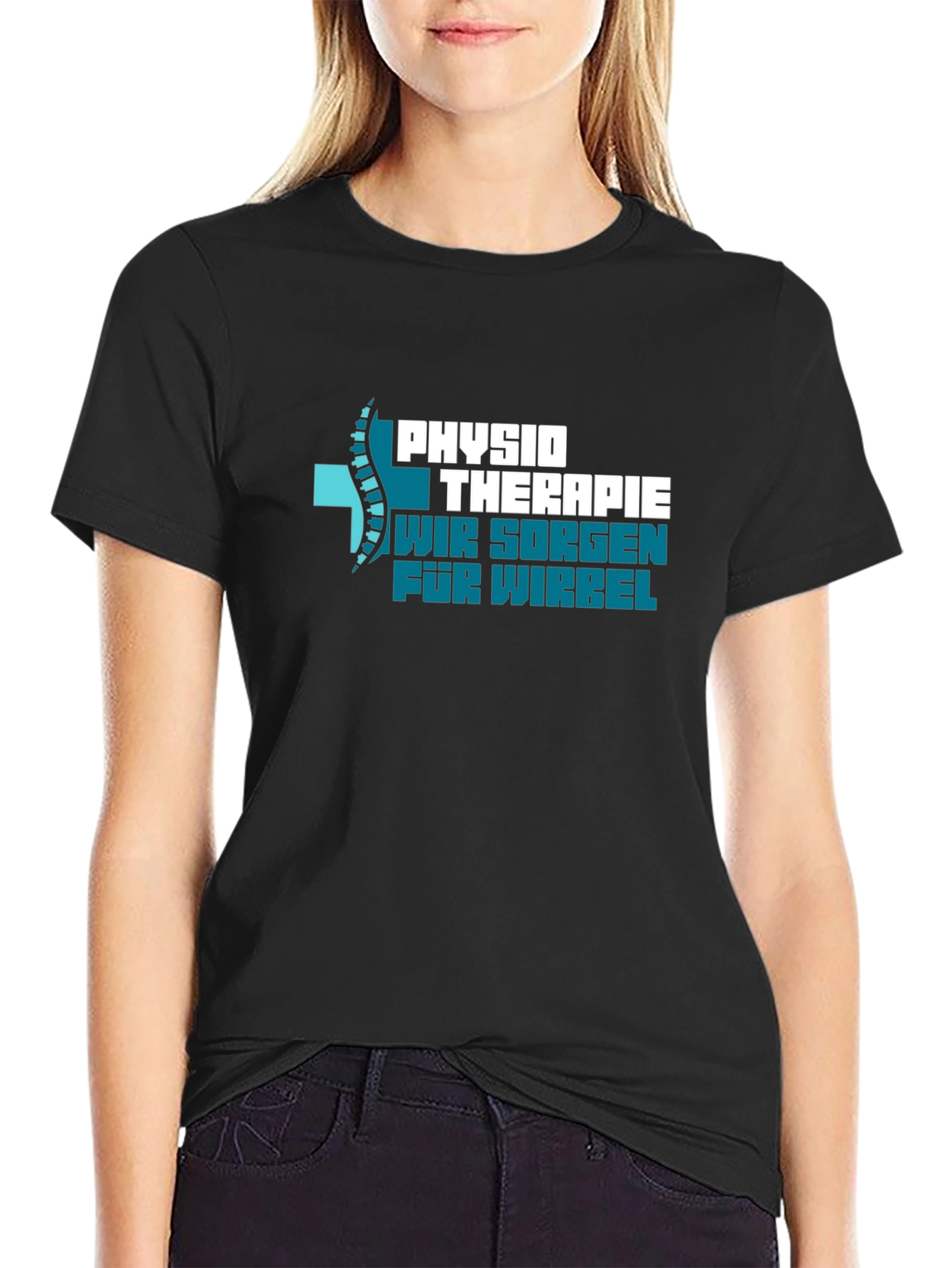 Black Physio Therapie Graphic T-Shirt view 2