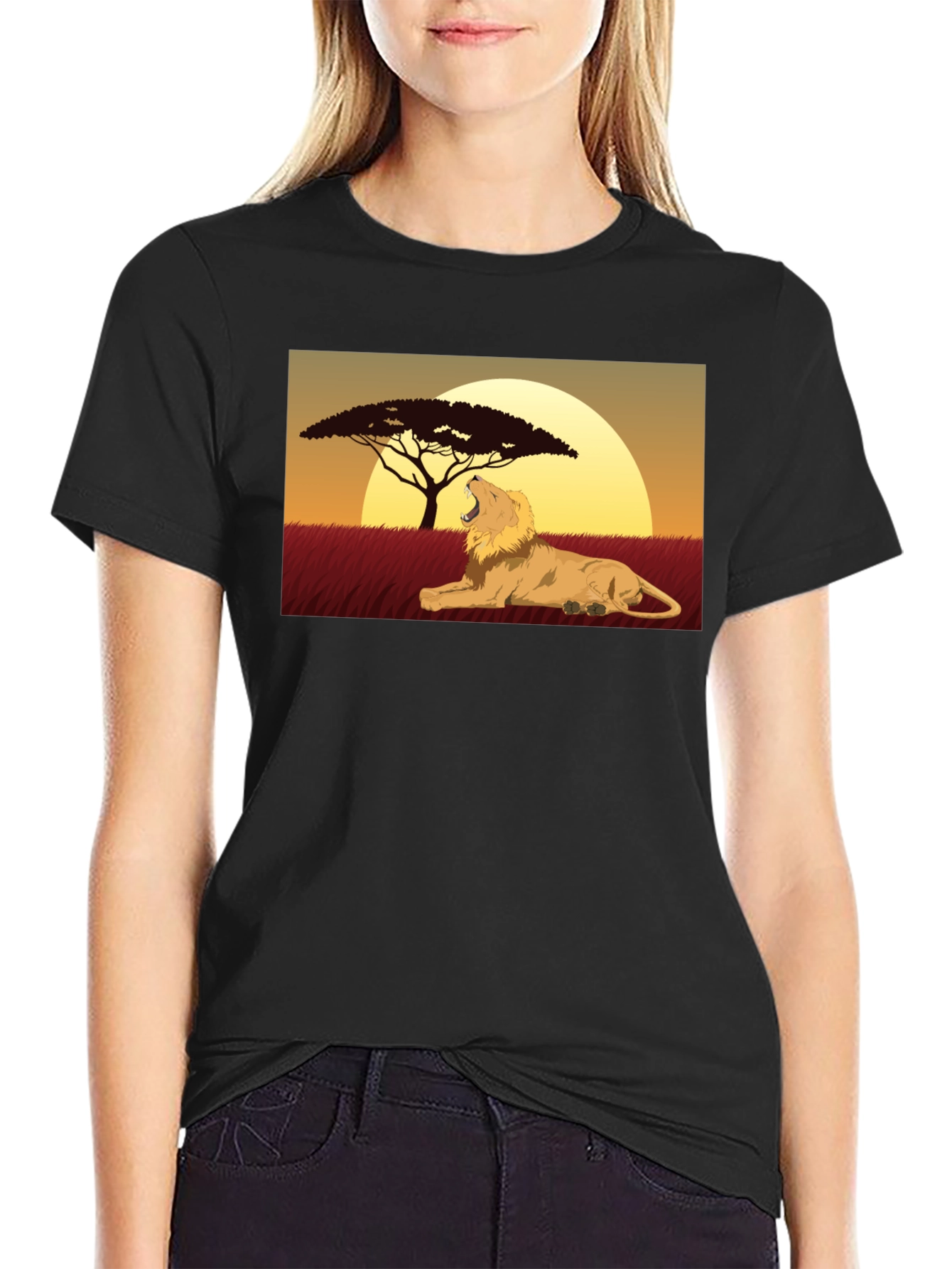Black Lion King Graphic Tee - Classic Black T-Shirt view 2