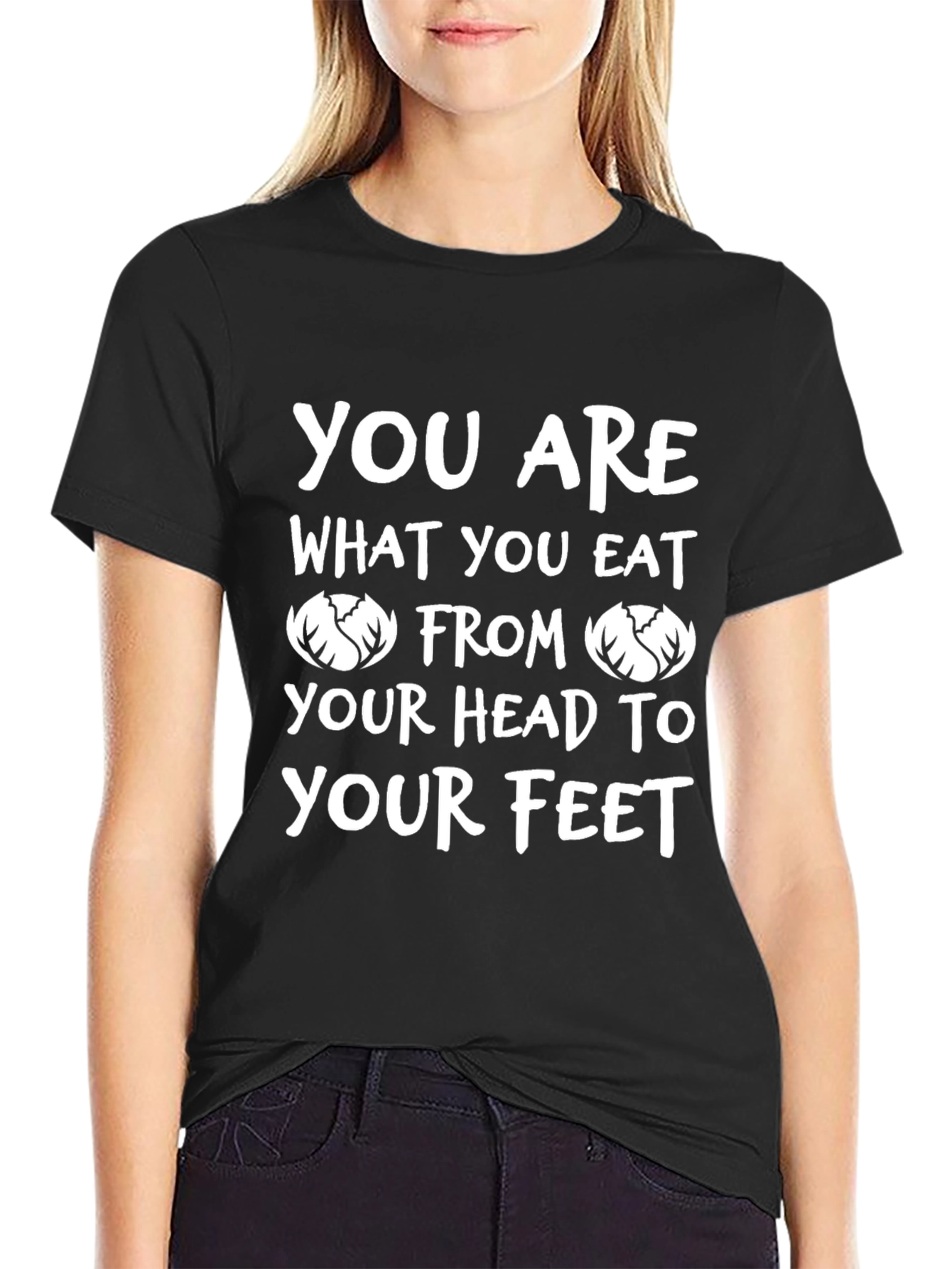 Black You Are What You Eat Cabbage Graphic T-Shirt view 2