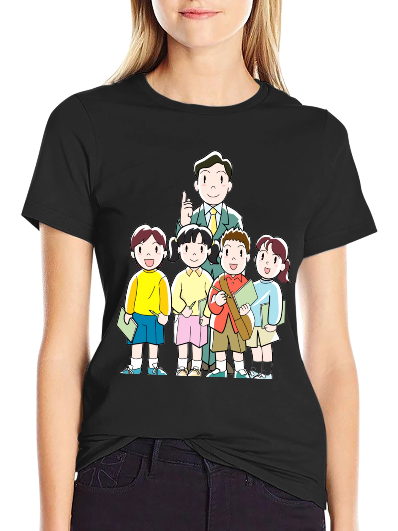 Black Teacher and Students Graphic Tee view 2