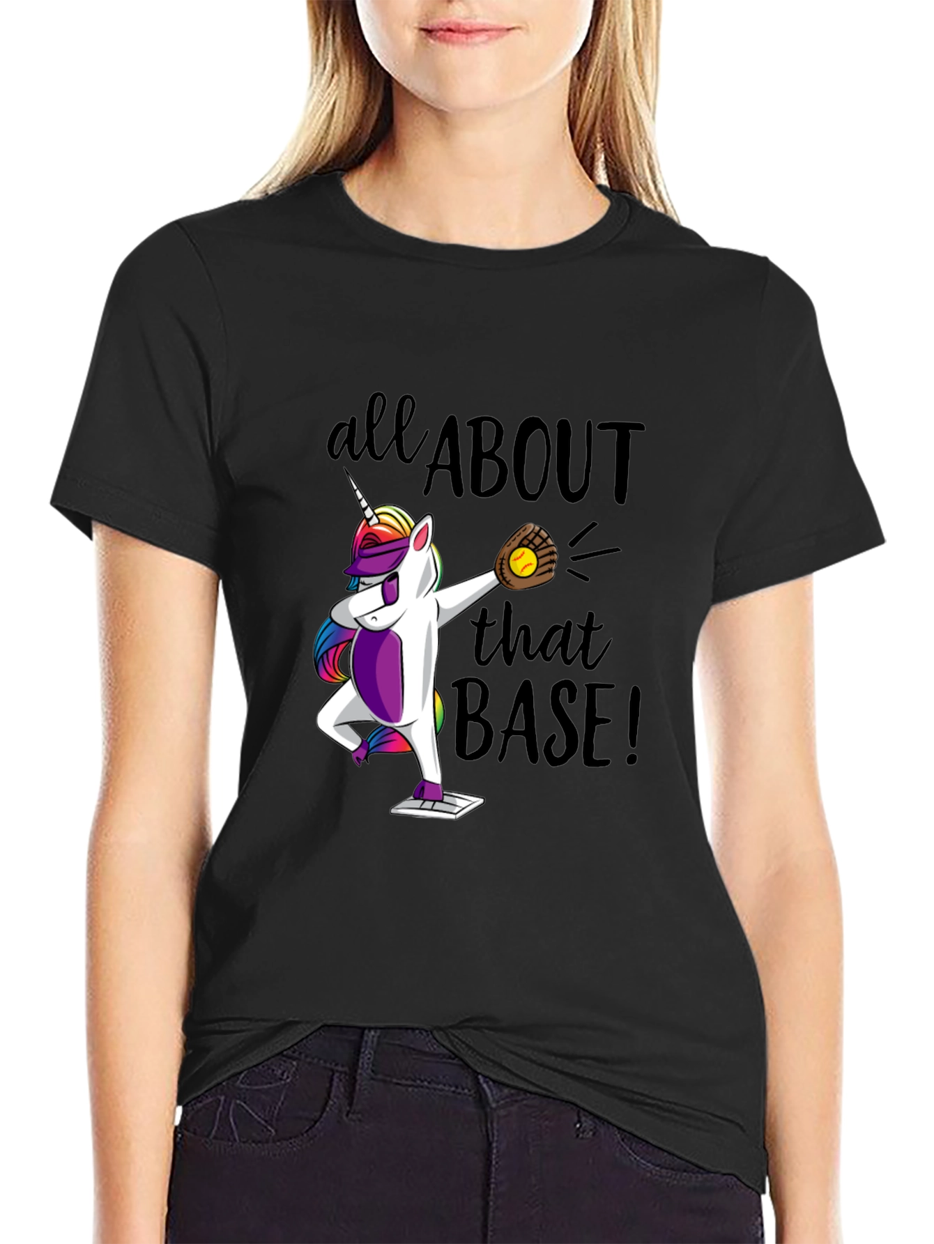Black Unicorn Baseball Dab T-Shirt: All About That Base! view 2