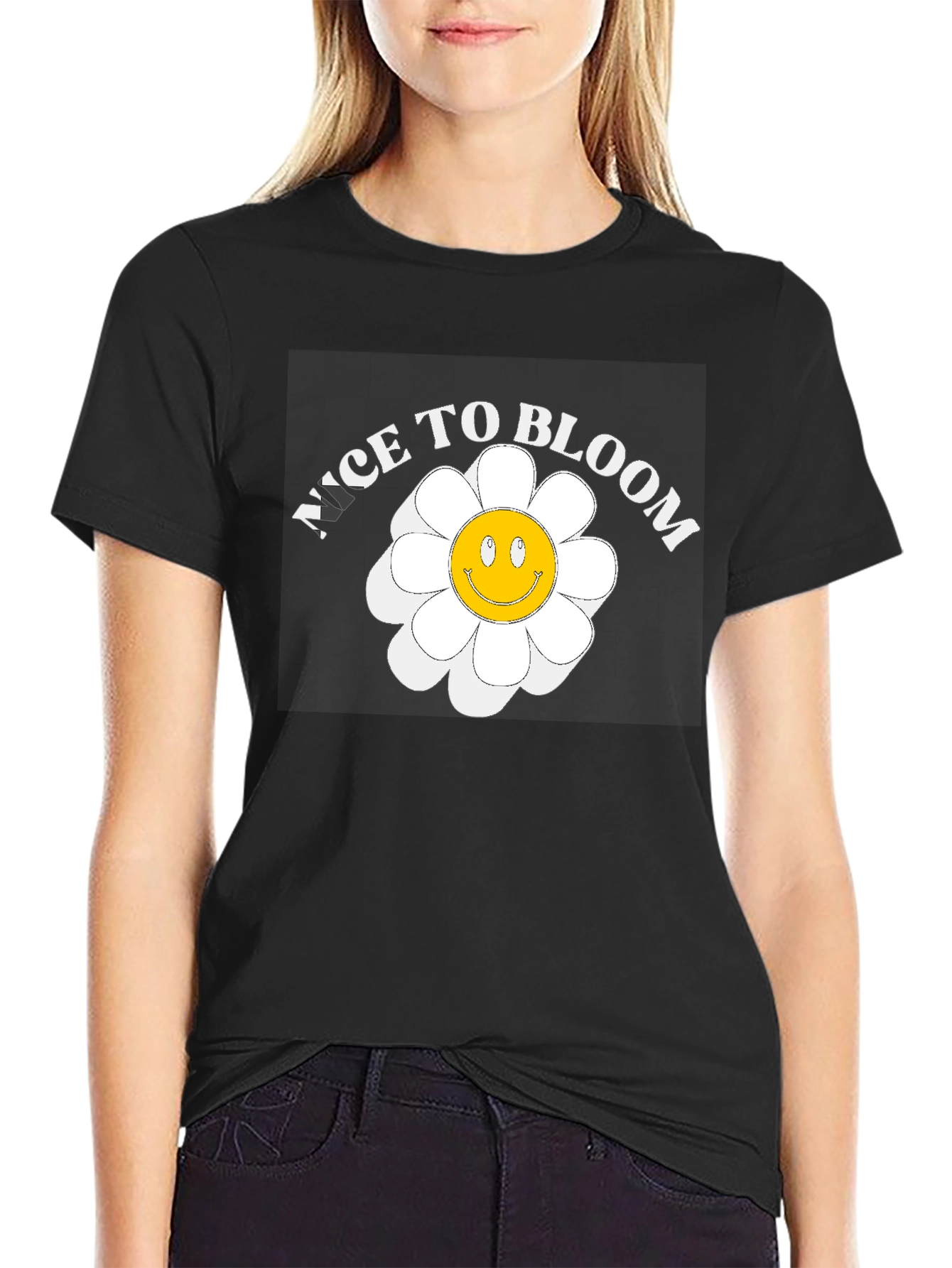 Black Nice to Bloom Graphic T-Shirt view 2