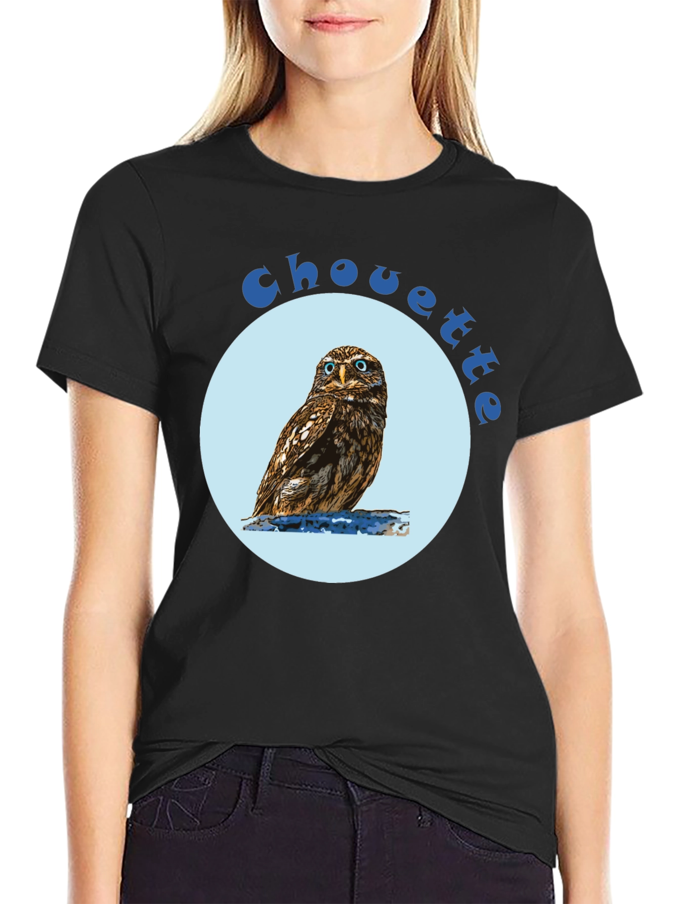 Black Chouette Owl Graphic Tee view 2