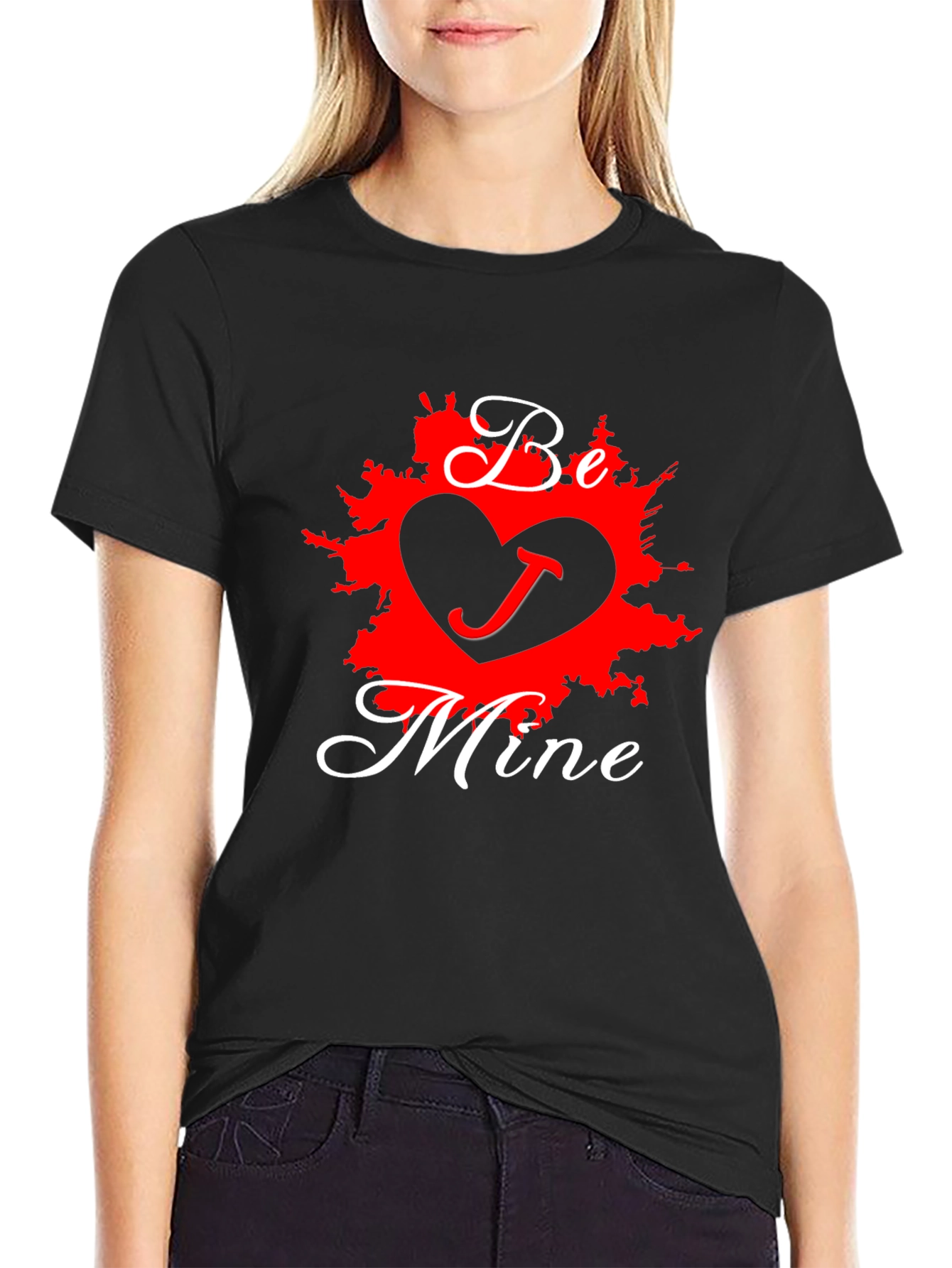 Black Be Mine Valentine's Day T-Shirt view 2