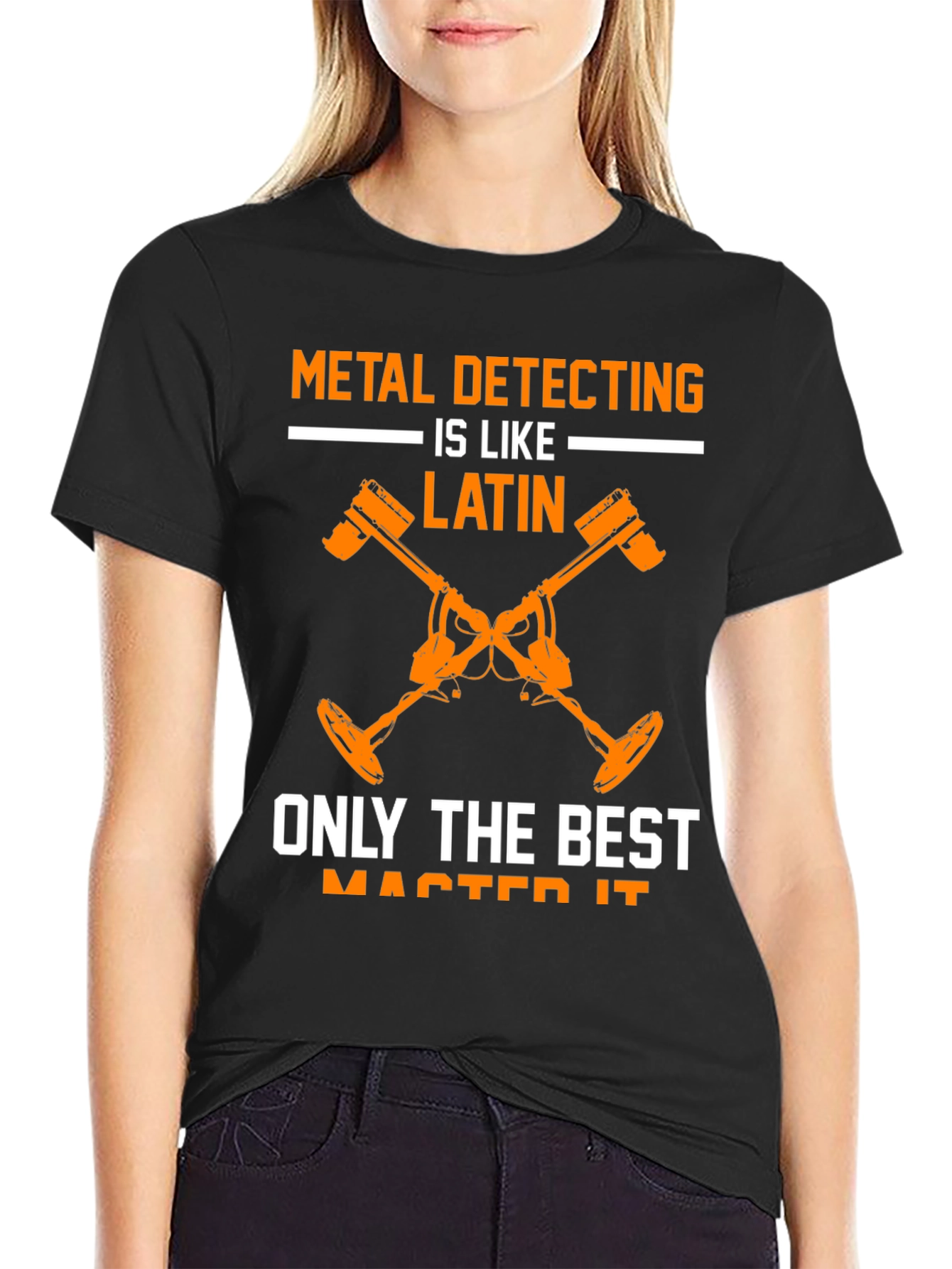 Black Metal Detecting is Like Latin T-Shirt view 2