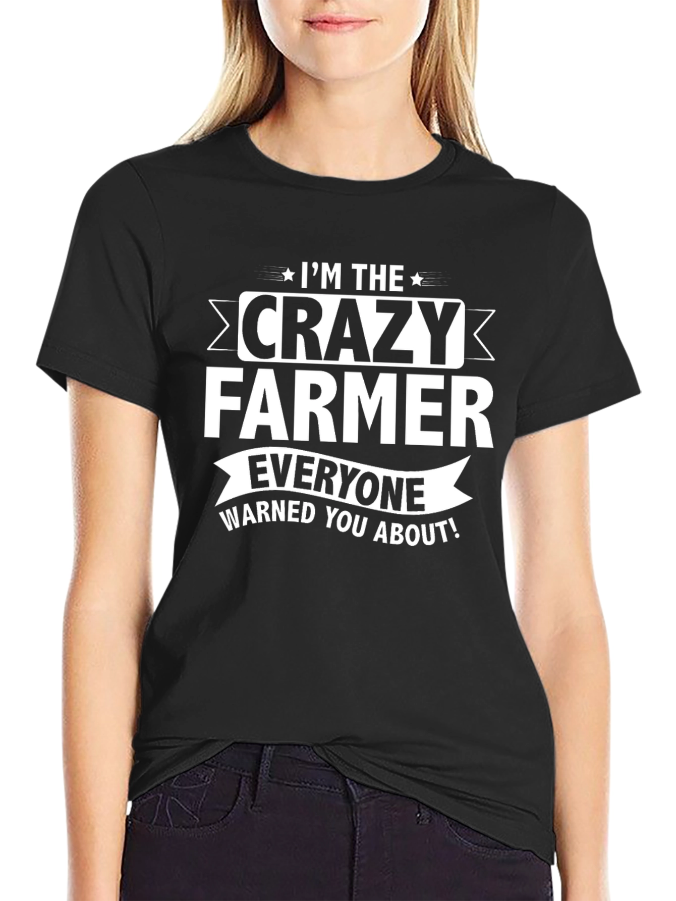 Black Crazy Farmer T-Shirt: I'm the Crazy Farmer Everyone Warned You About! view 2