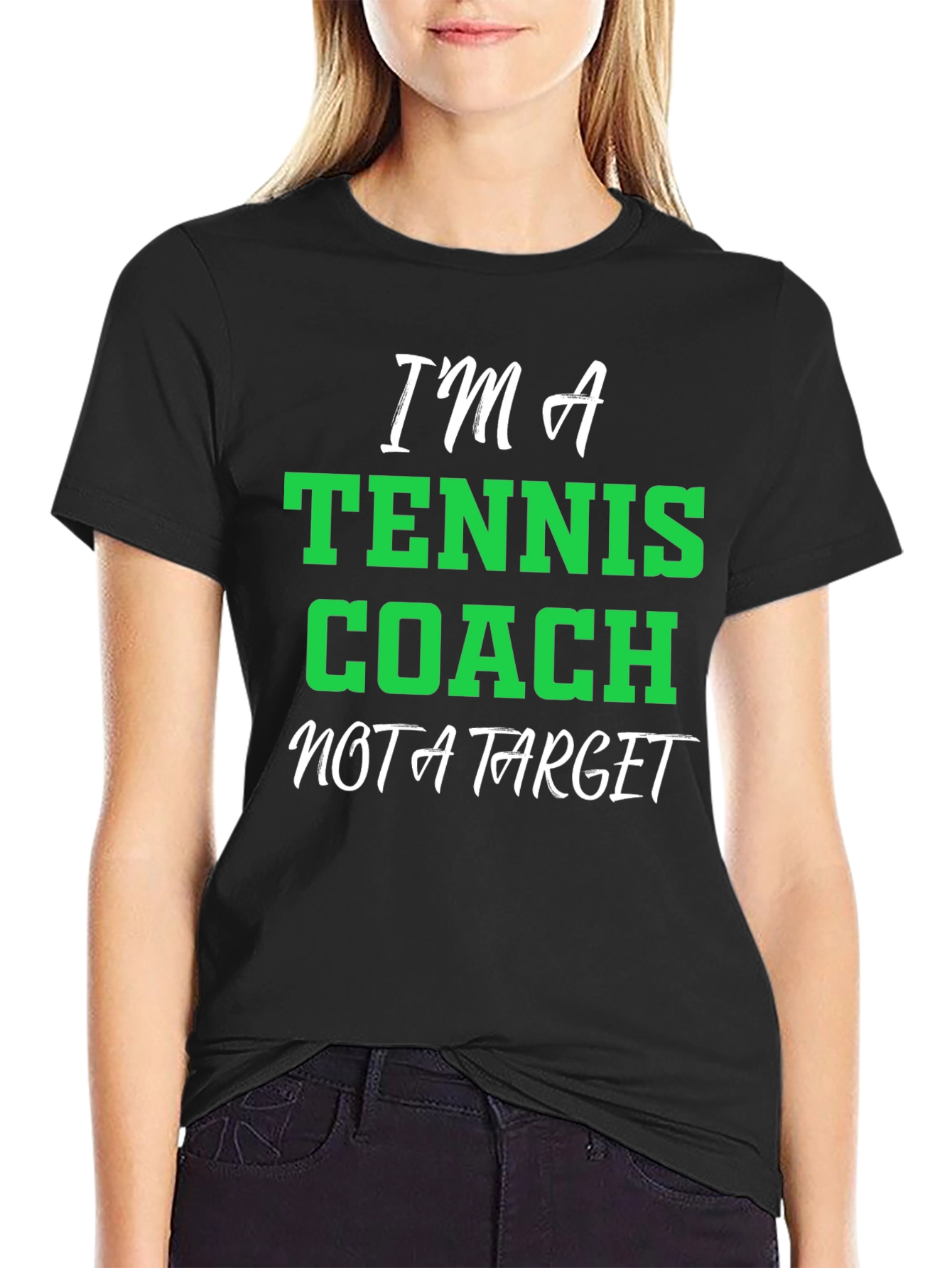 Black Tennis Coach T-Shirt - Funny Graphic Tee view 2