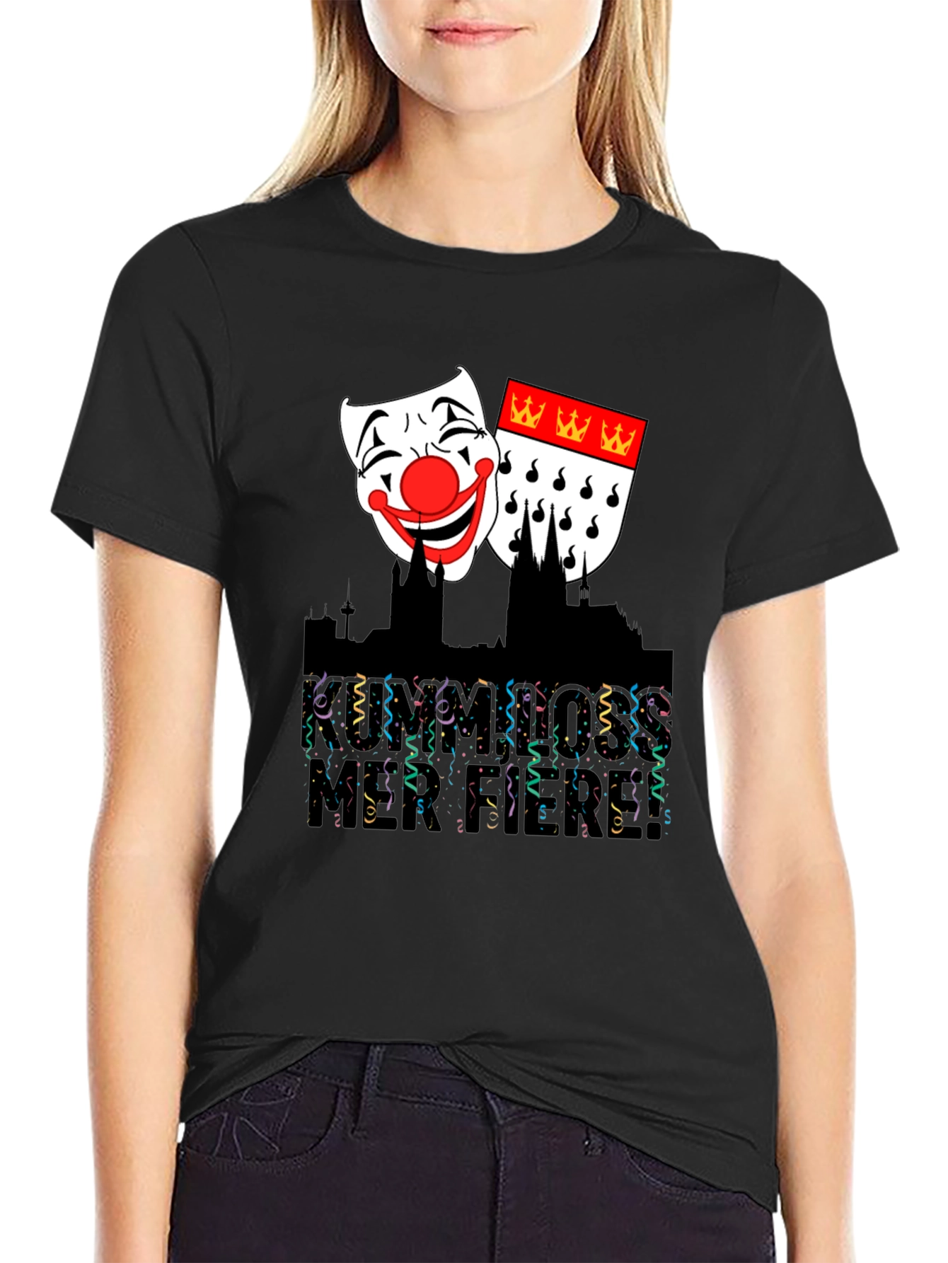 Cologne Carnival T-Shirt - Festive Mask Graphic Tee - 2