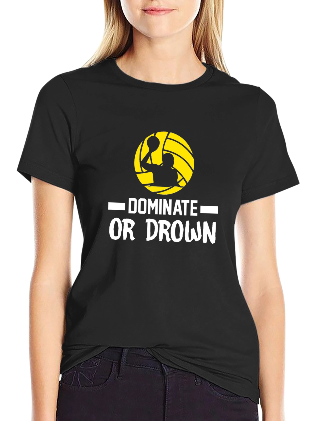 Black Dominate or Drown Black T-Shirt view 2