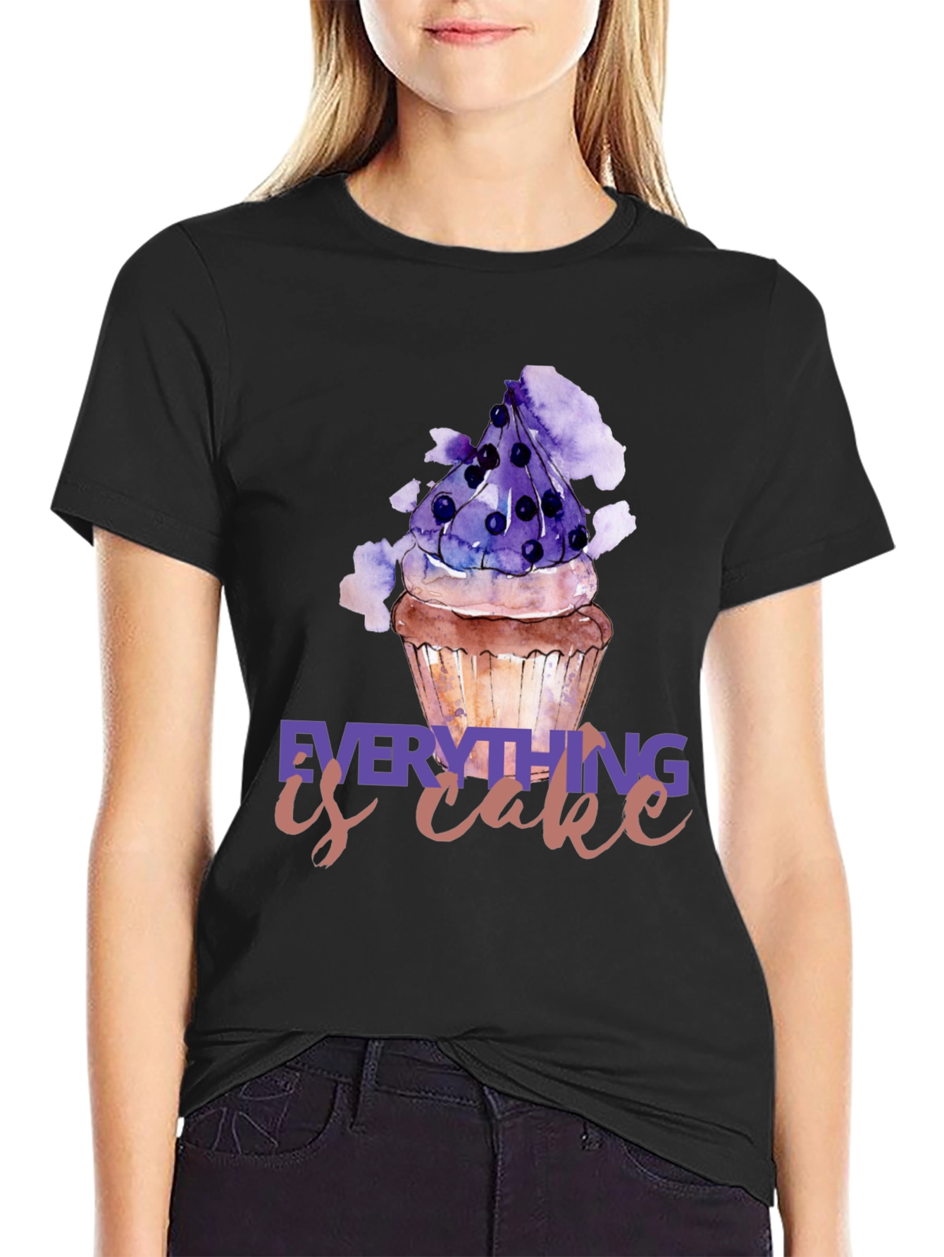 Black Everything is Cake T-Shirt view 2