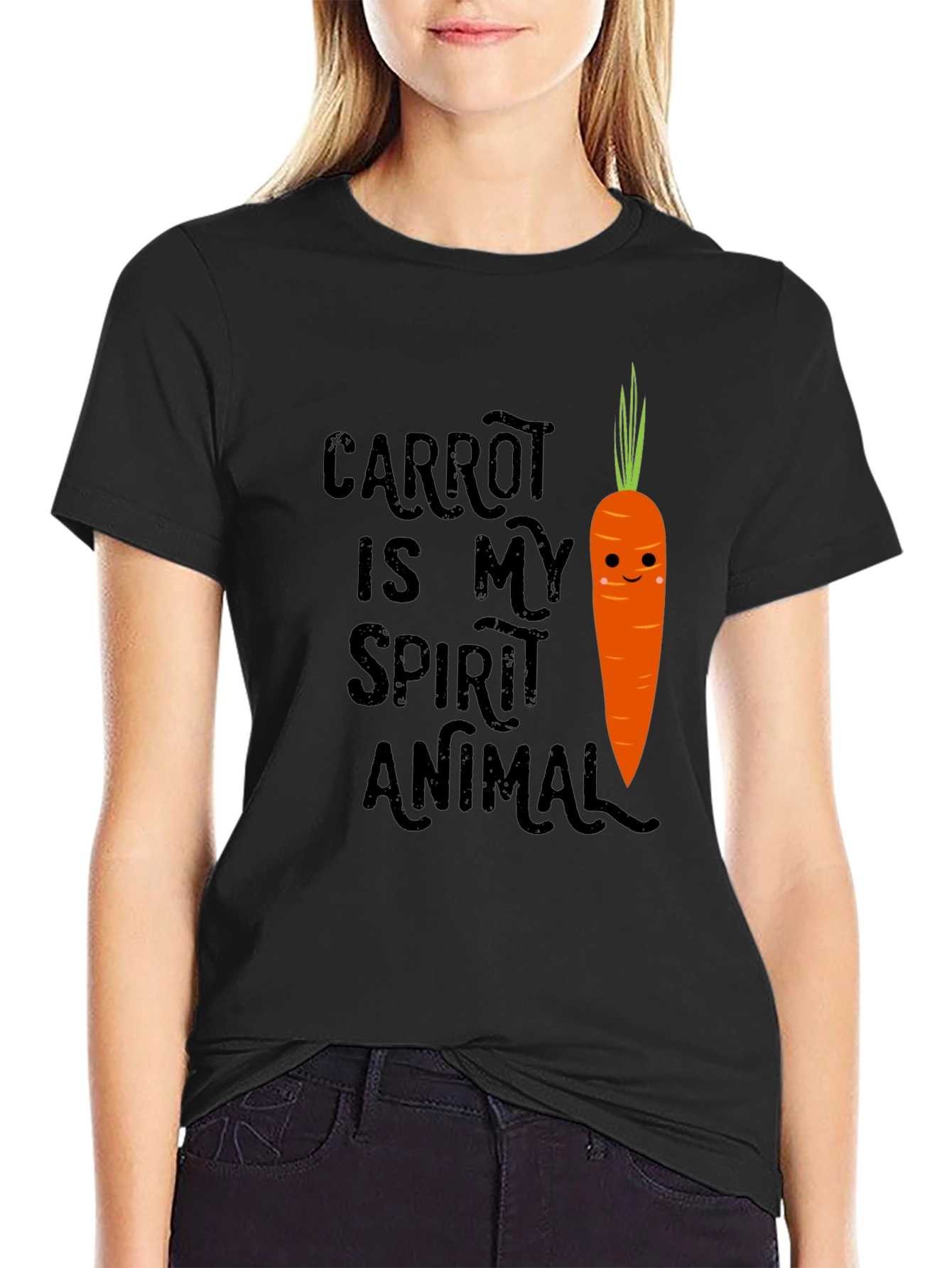 Black Carrot Spirit Animal Graphic Tee - Funny Vegan T-Shirt view 2