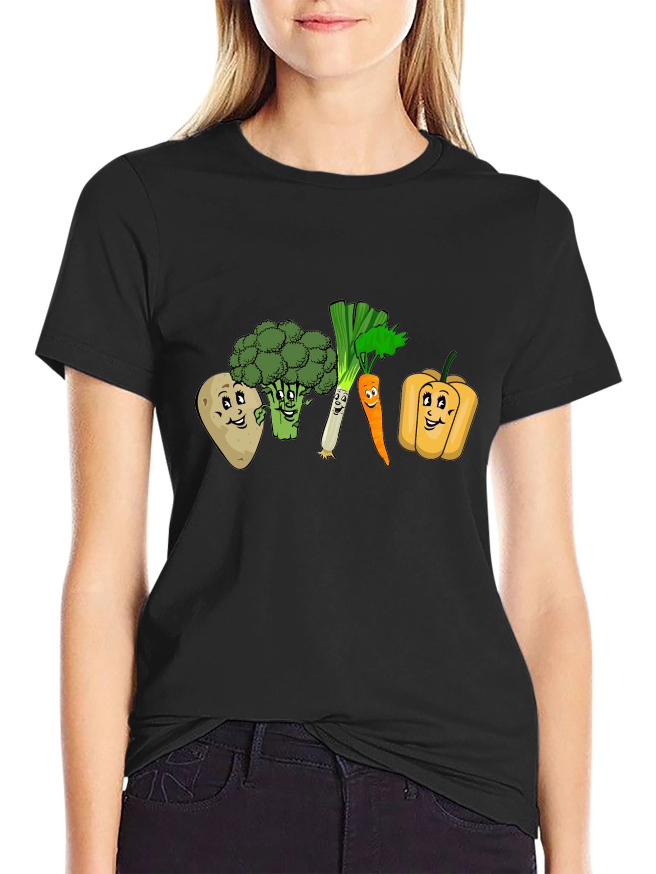 Black Veggie Crew T-Shirt view 2