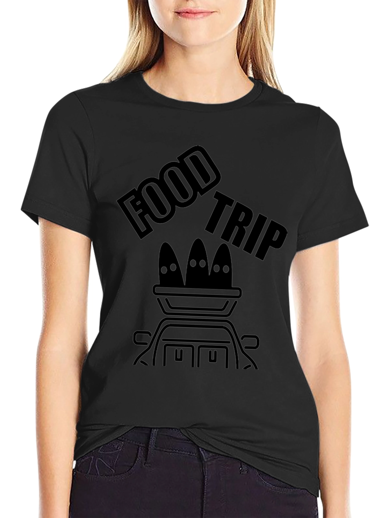 Black Food Trip Graphic T-Shirt view 2