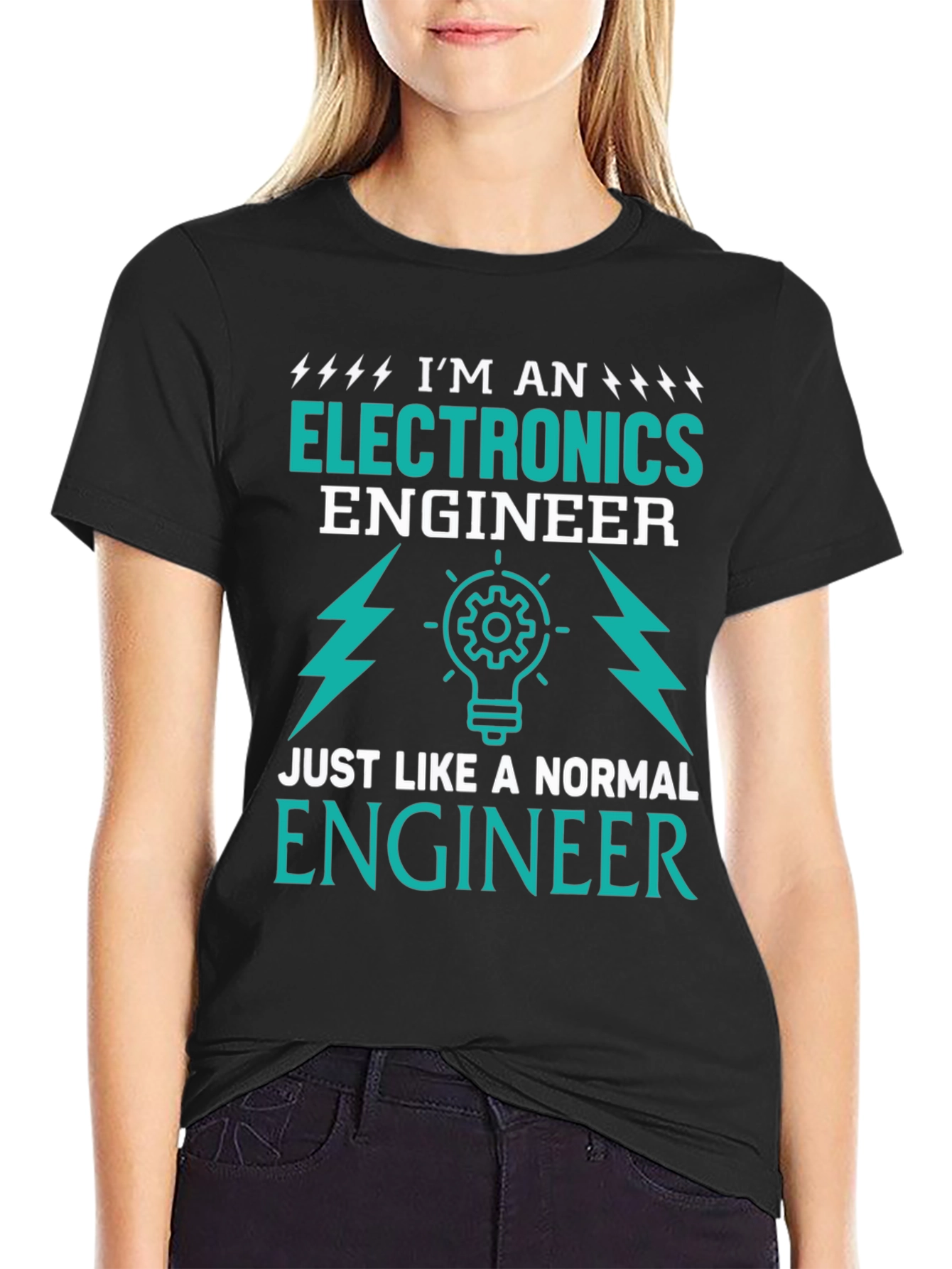 Black Electronics Engineer T-Shirt - Funny Gift for Engineers view 2