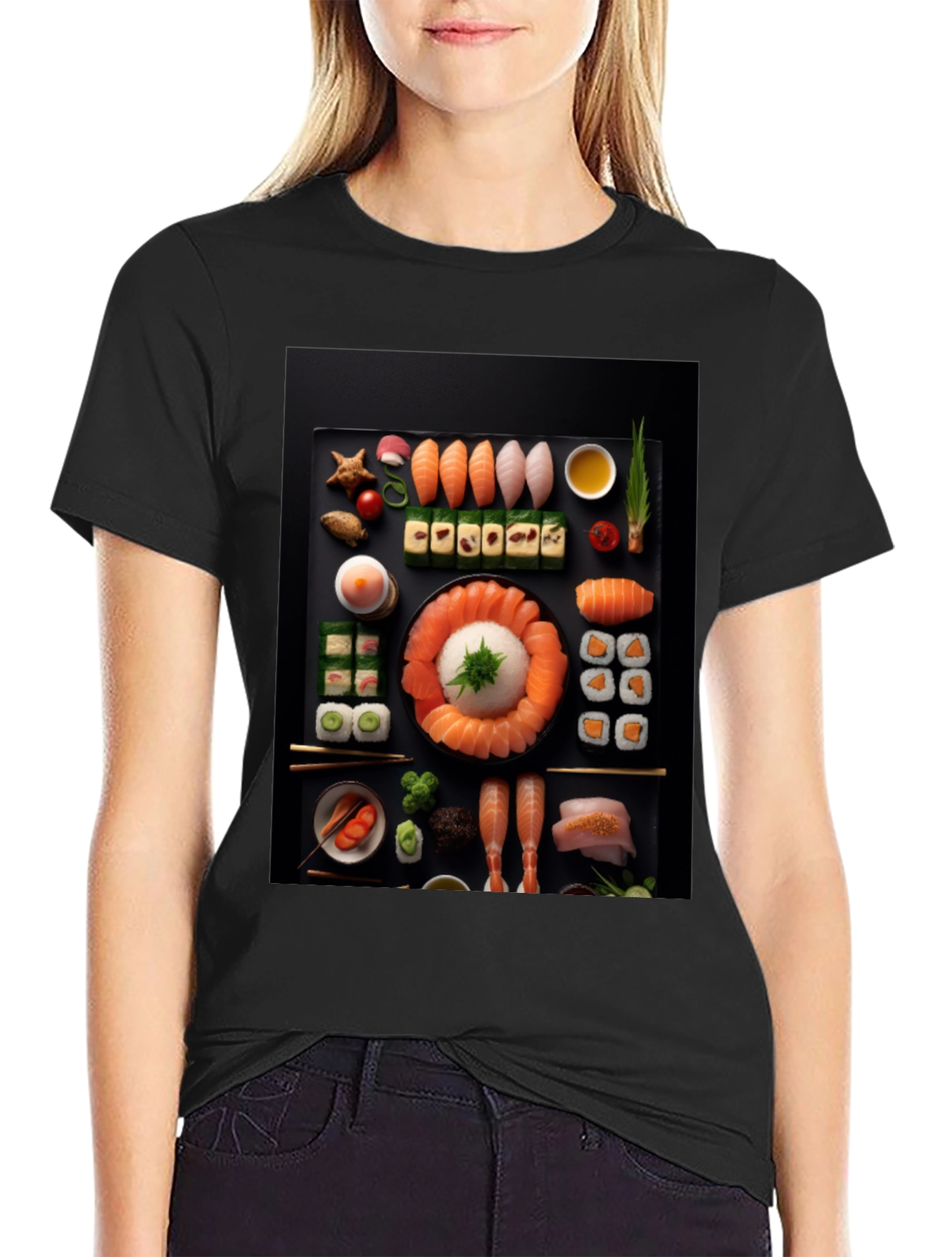 Black Sushi Graphic Tee - Foodie Fashion view 2