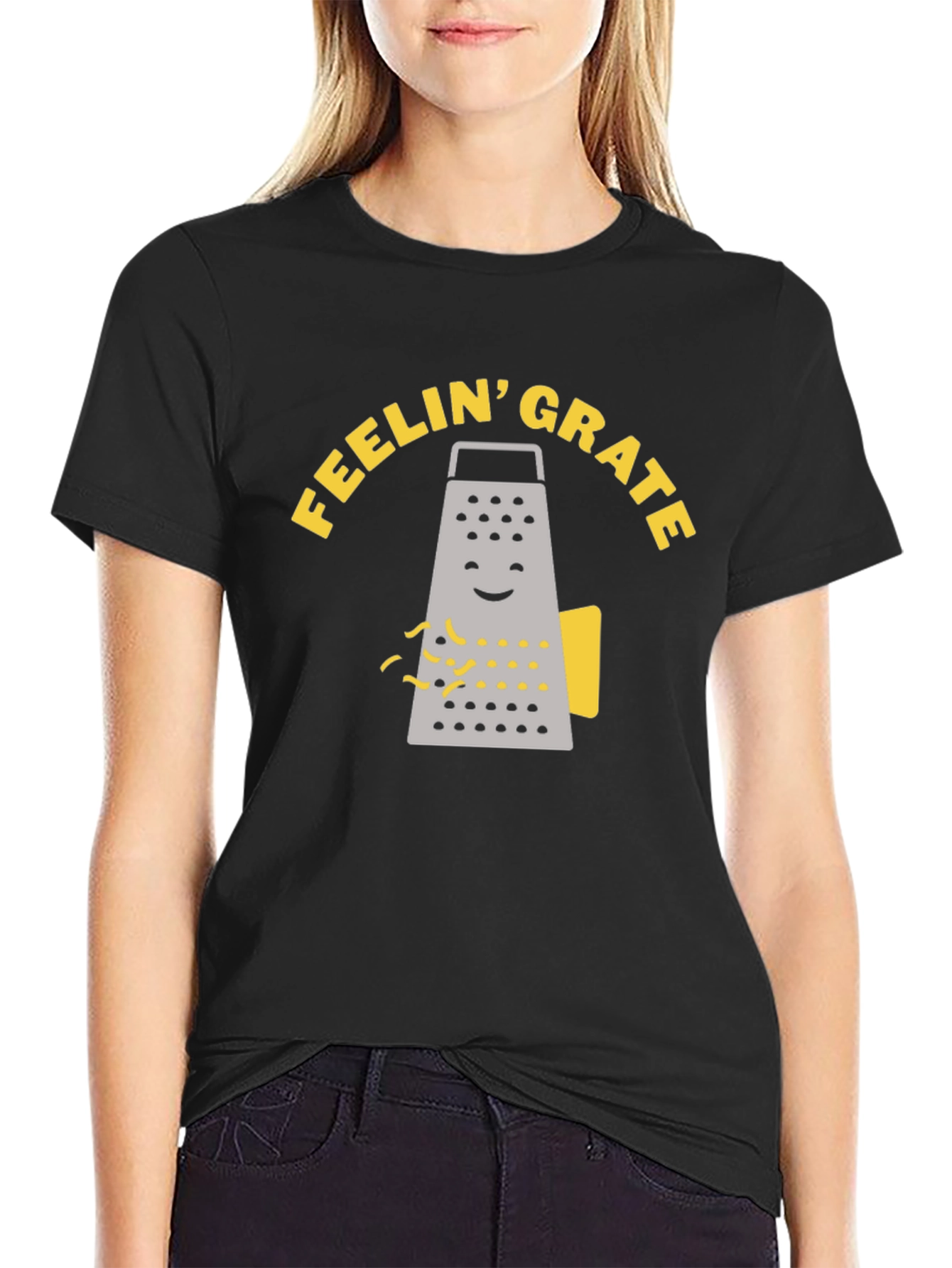 Black Feelin' Grate T-Shirt - Funny Grater Graphic Tee view 2