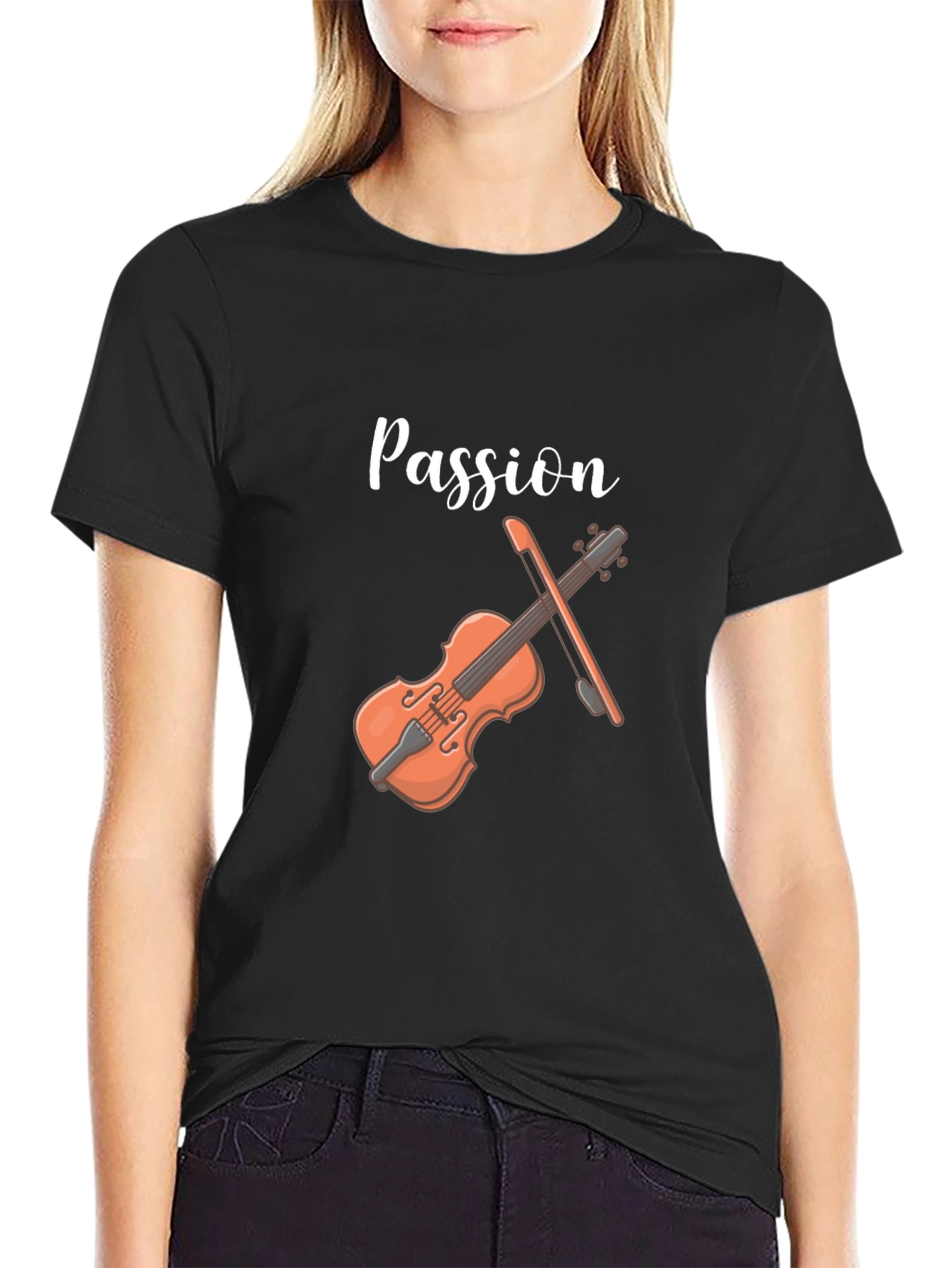 Black Passion Violin Graphic Tee view 2