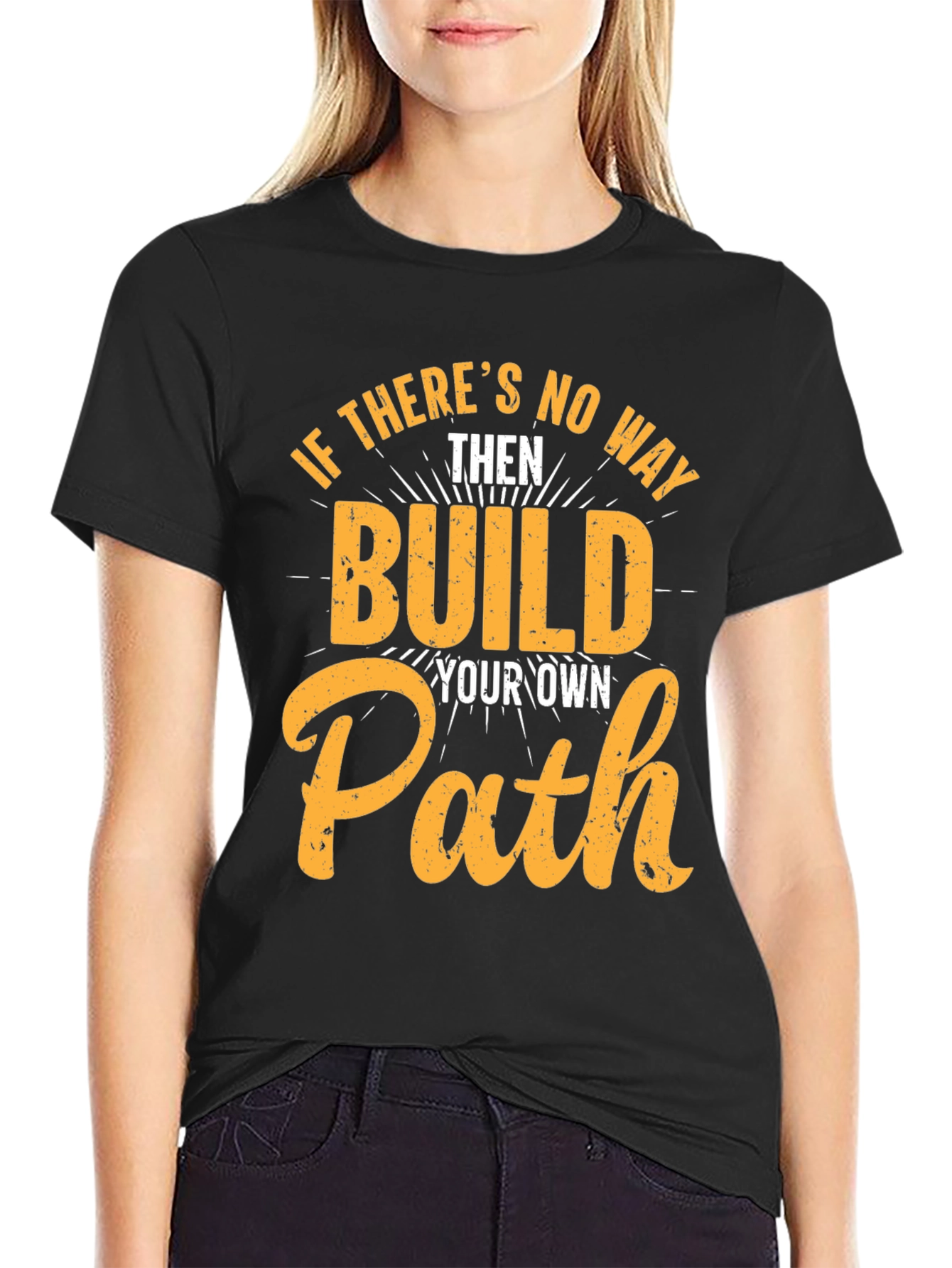 Black Build Your Own Path Graphic Tee view 2