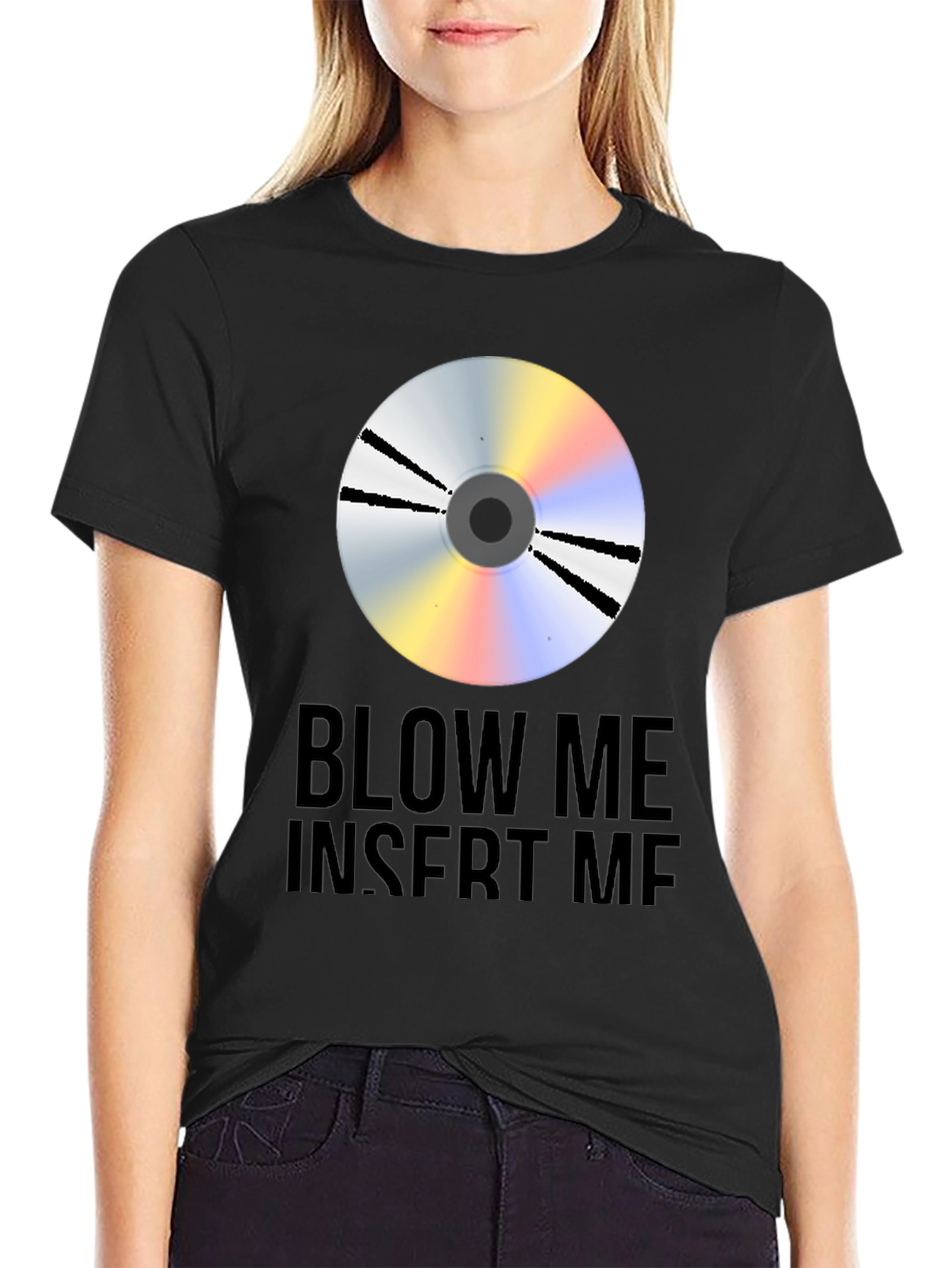 Black "Blow Me Insert Me" Graphic Tee view 2