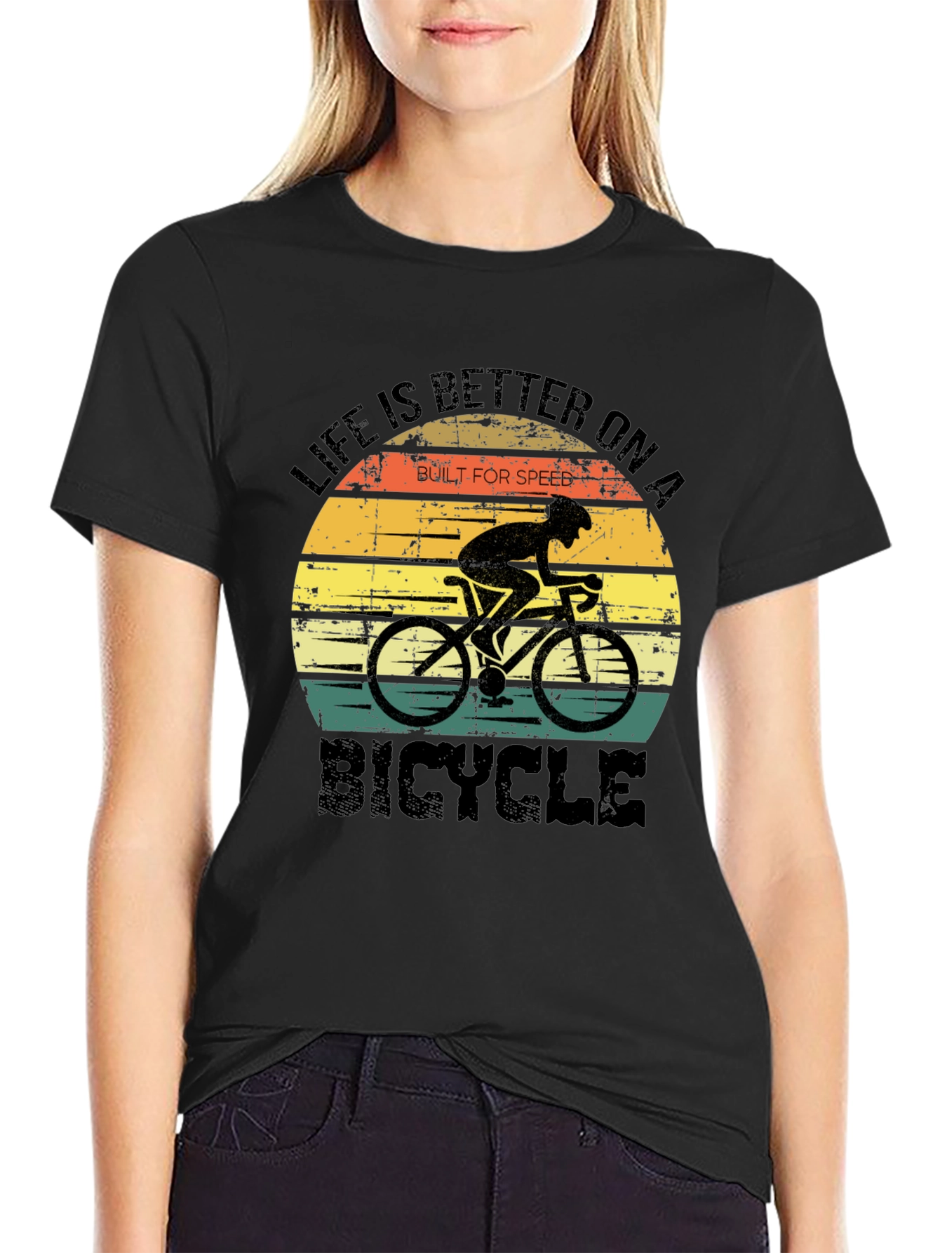 Black Life is Better On a Bicycle T-Shirt view 2