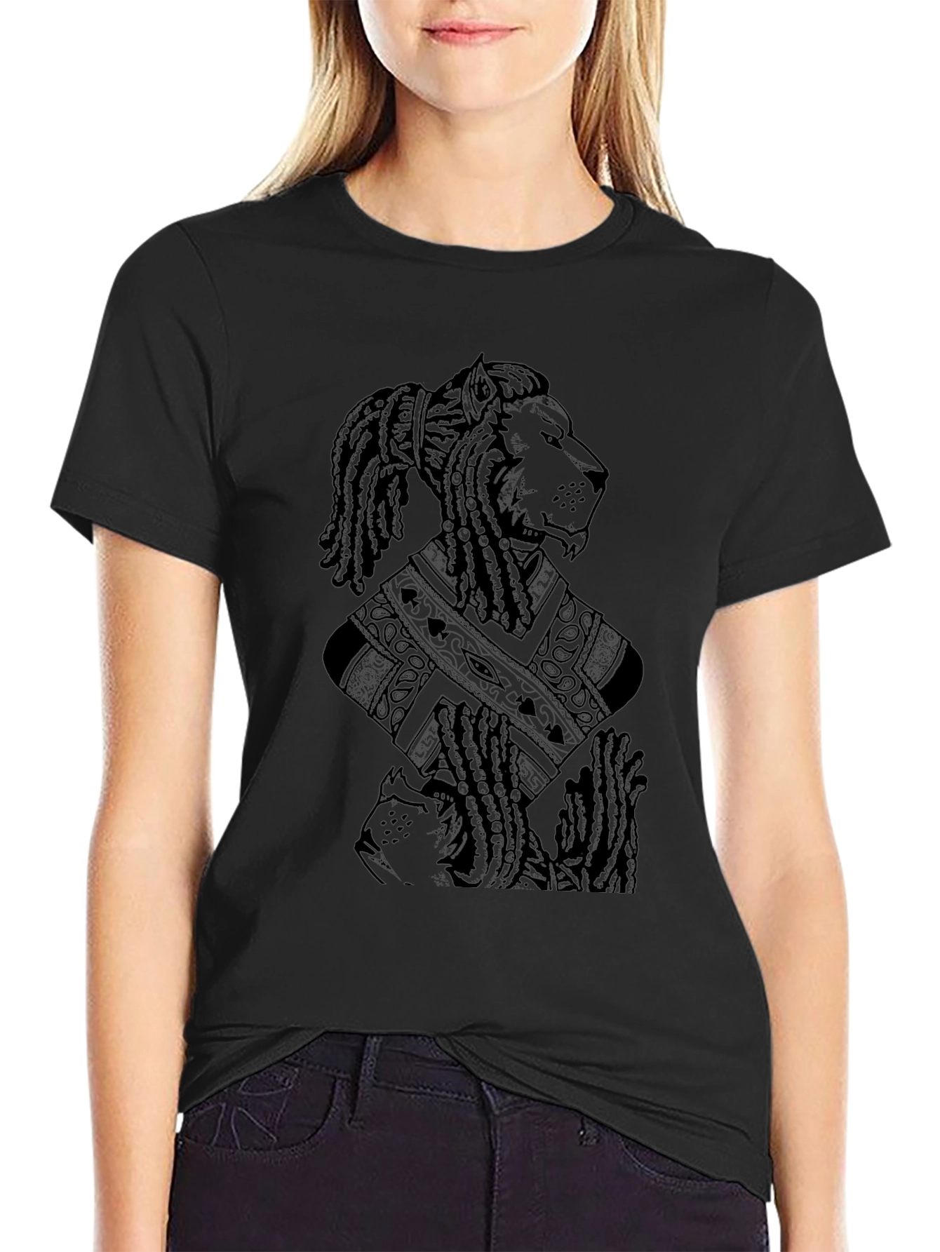 Black Lion King T-Shirt - Black Graphic Tee view 2