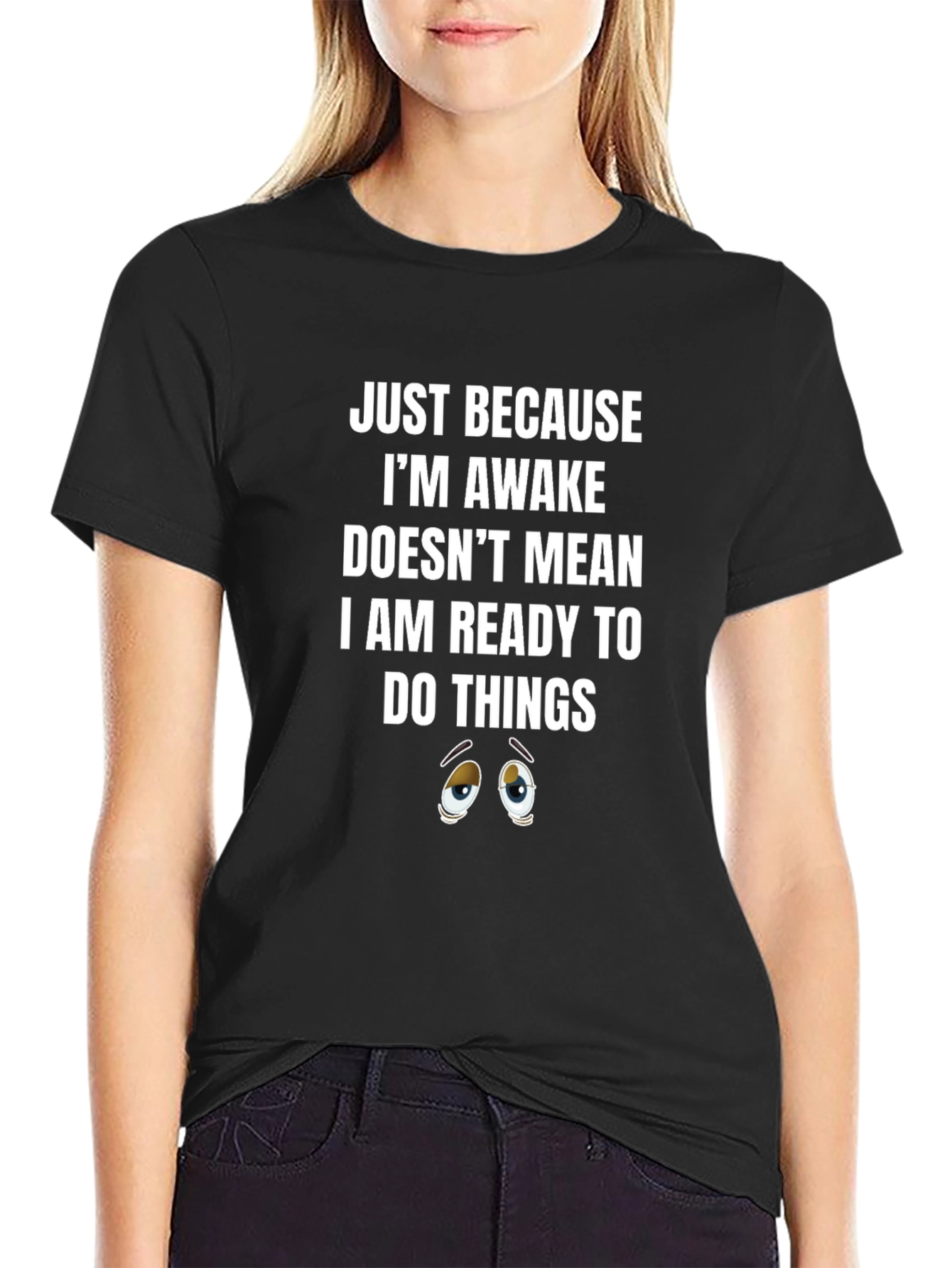 Black Just Because Awake T-Shirt view 2