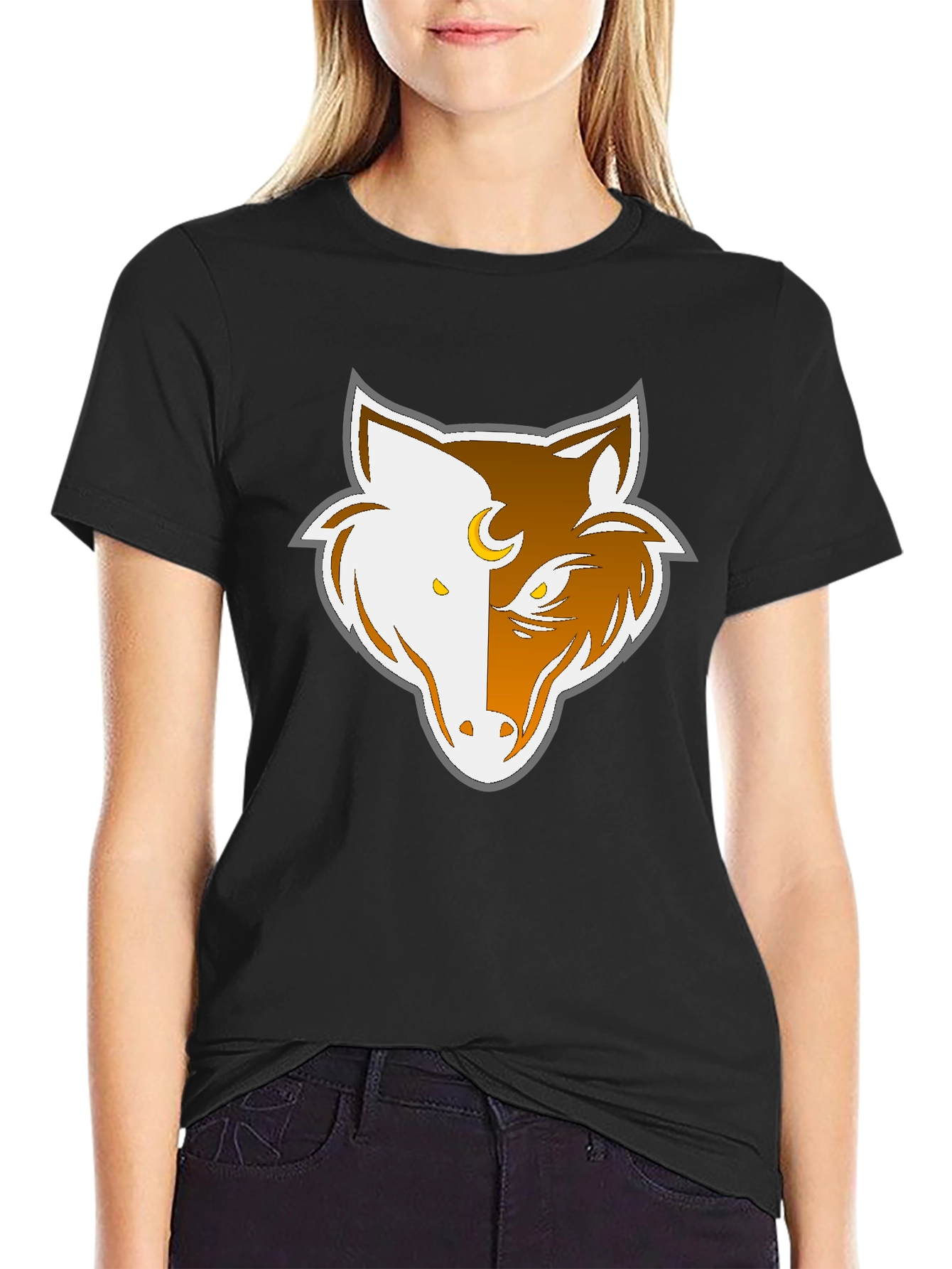 Black Wolf Moon T-Shirt - Stylish Graphic Tee view 2