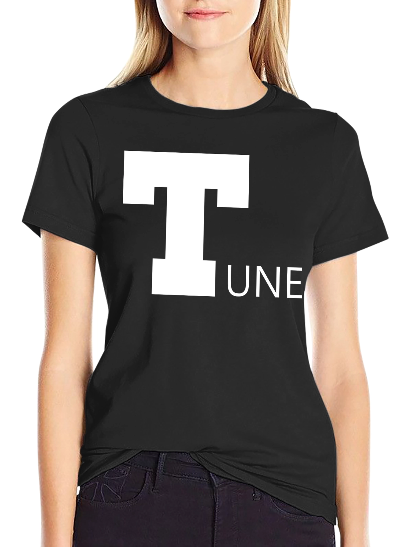 Black T-UNE Graphic Tee - Soft & Stylish Black T-Shirt view 2