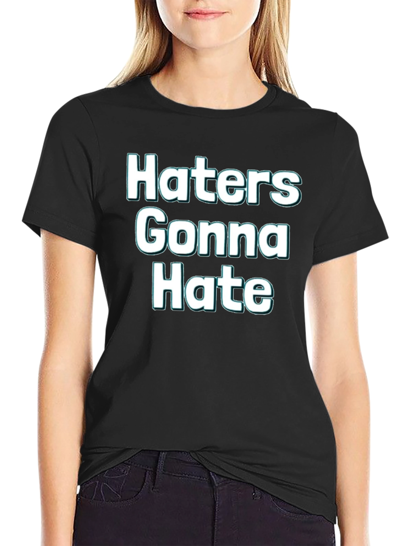 Black Haters Gonna Hate Graphic Tee view 2