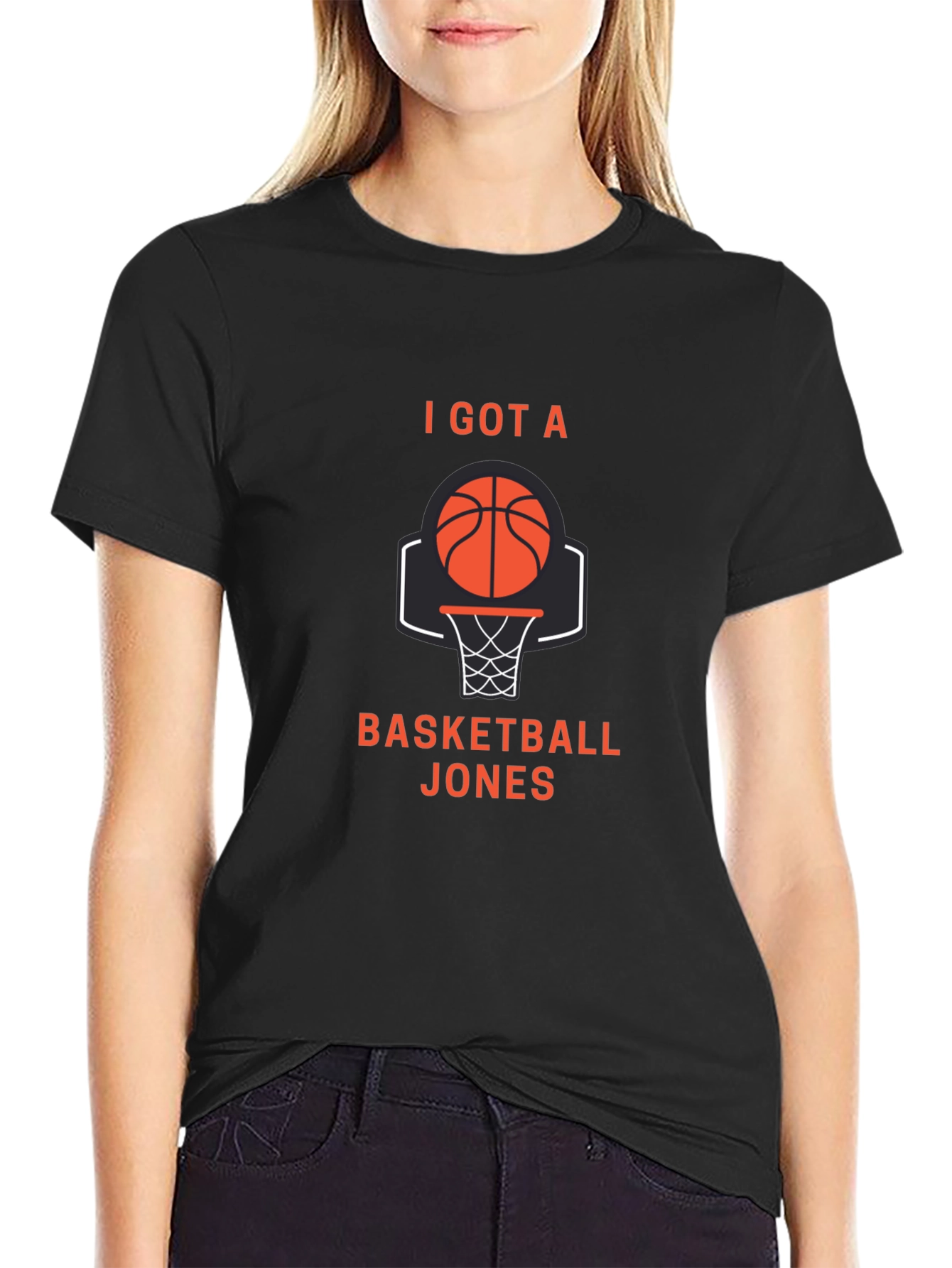 Black Basketball Jones T-Shirt - I Got A Basketball Jones view 2