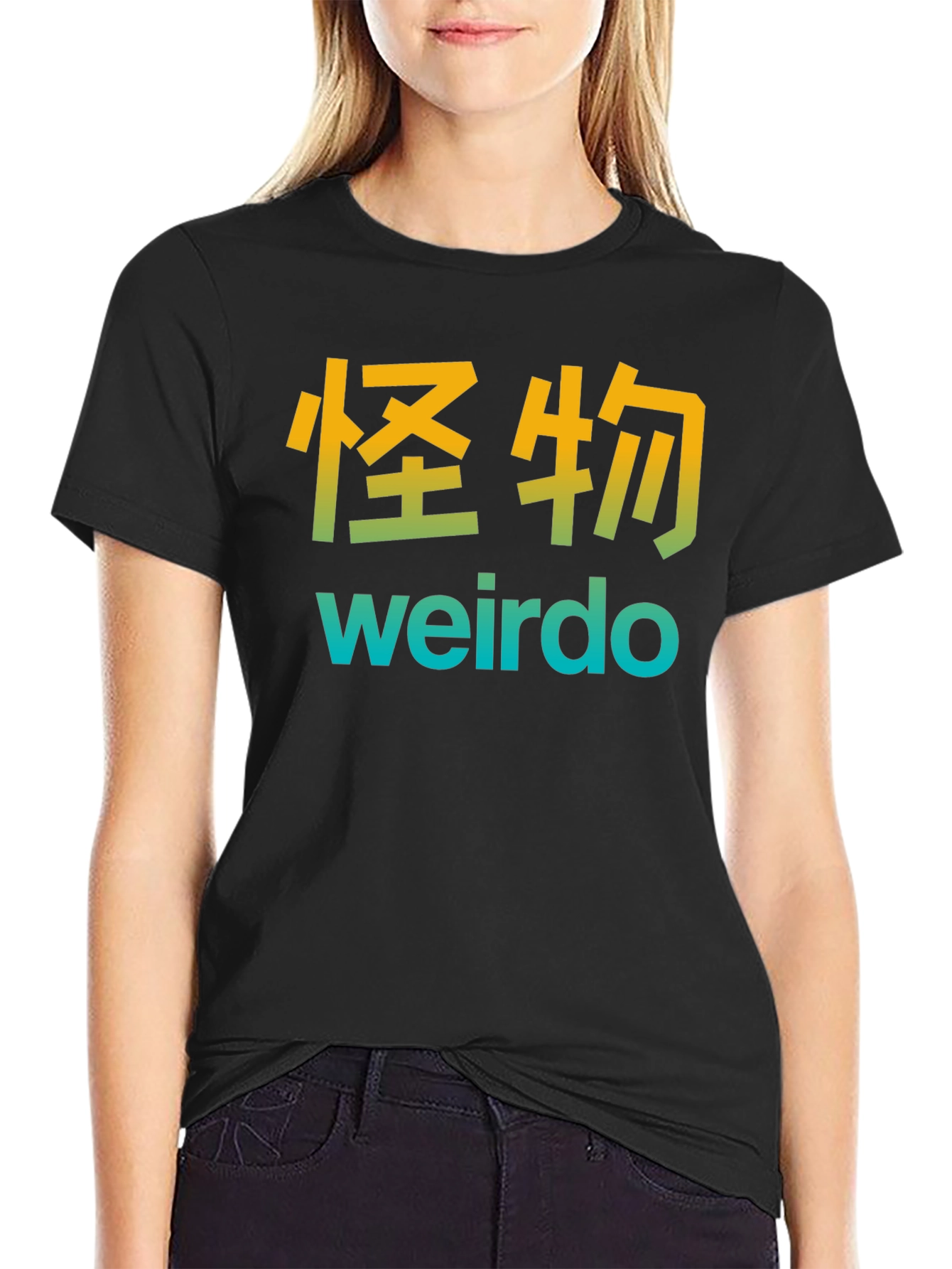 Black Weirdo Graphic T-Shirt view 2