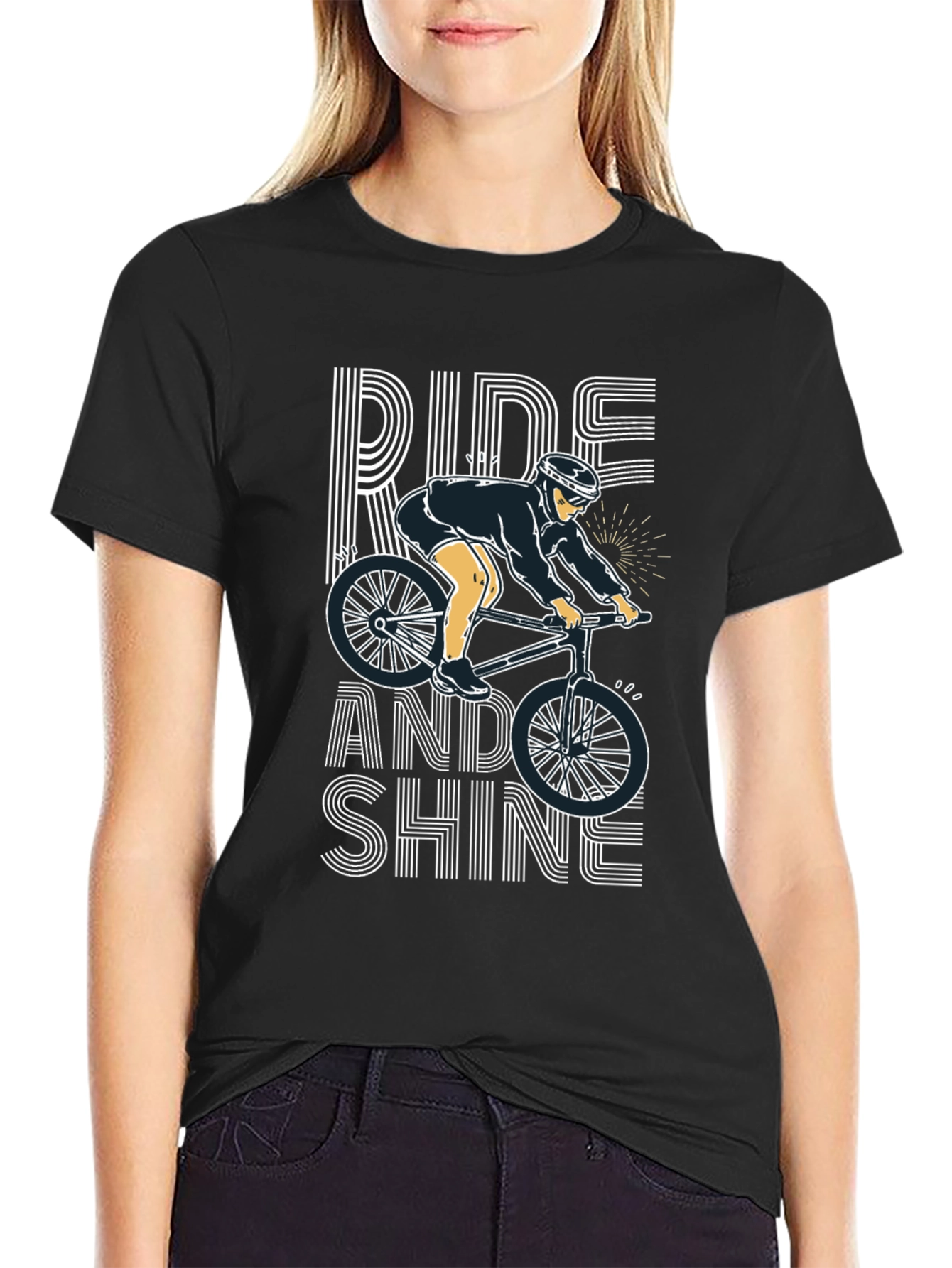 Black Ride and Shine Graphic Tee view 2