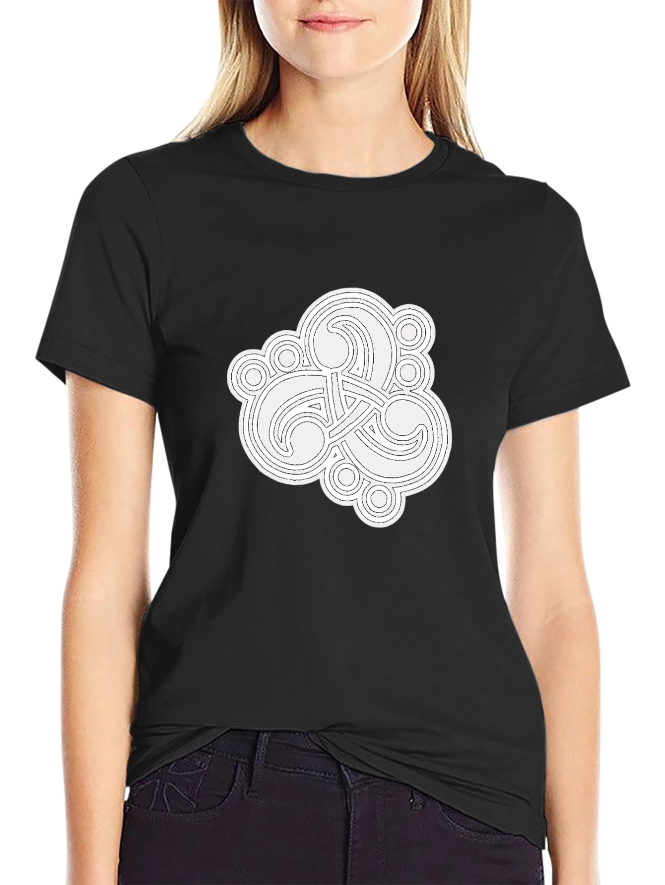 Black Celtic Knot Graphic Black T-Shirt view 2