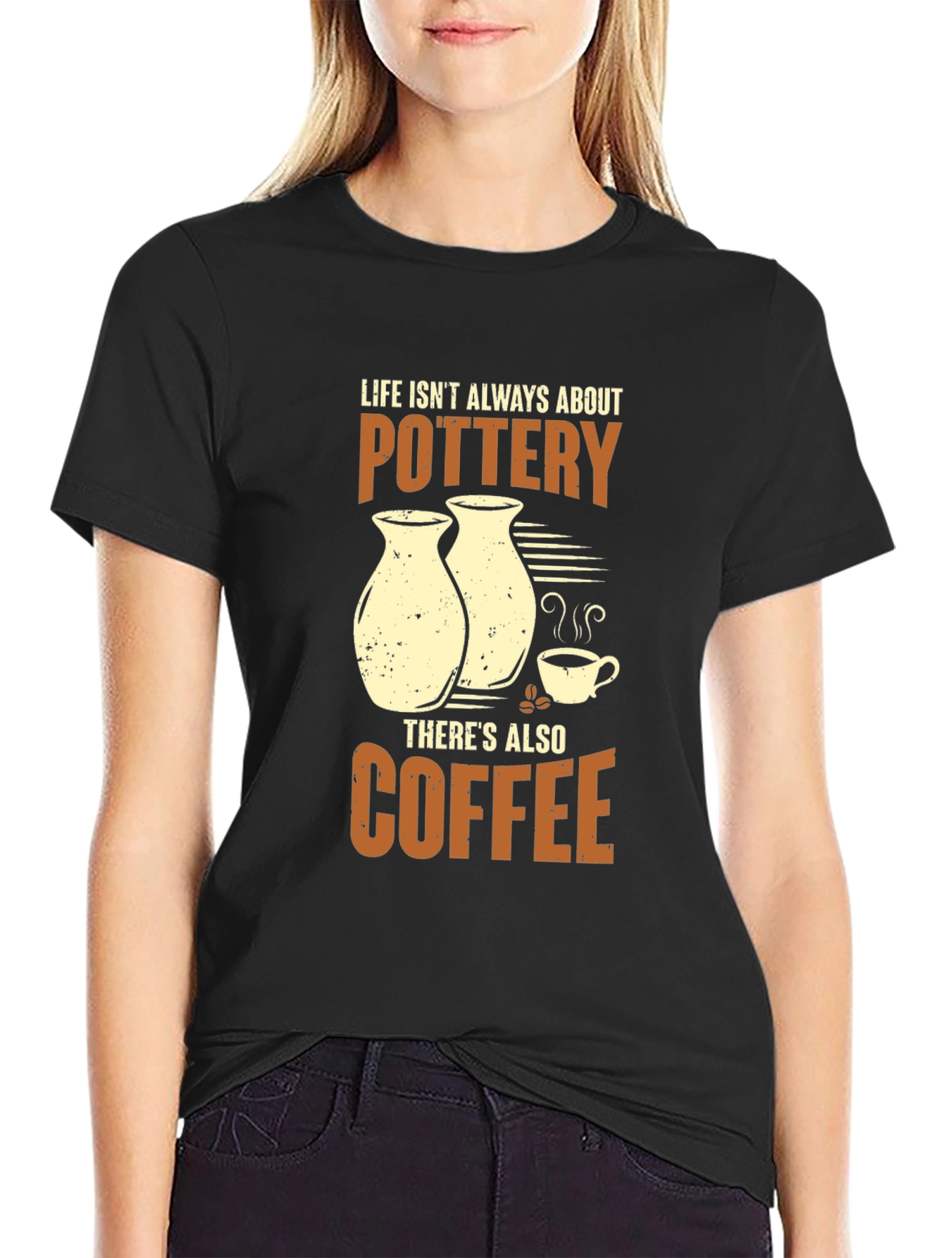 Black Pottery & Coffee Graphic Tee - Hobbyist Apparel view 2