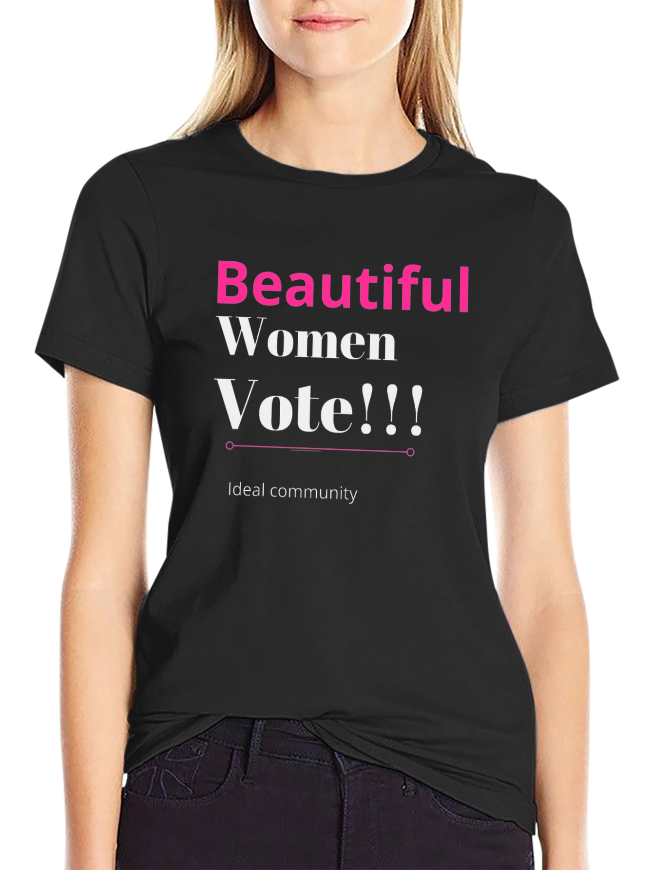 Black Beautiful Women Vote T-Shirt view 2