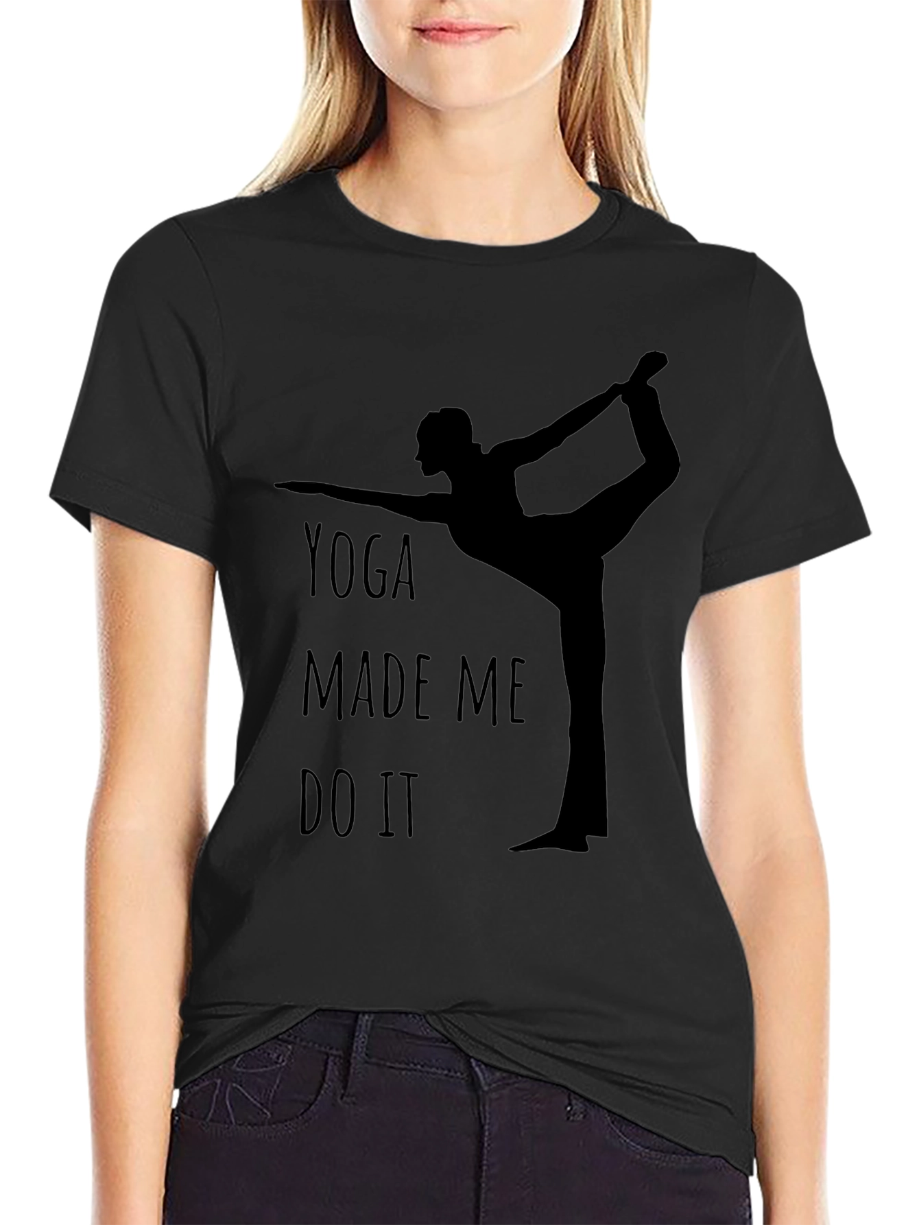 Black Yoga Made Me Do It - Graphic Tee view 2