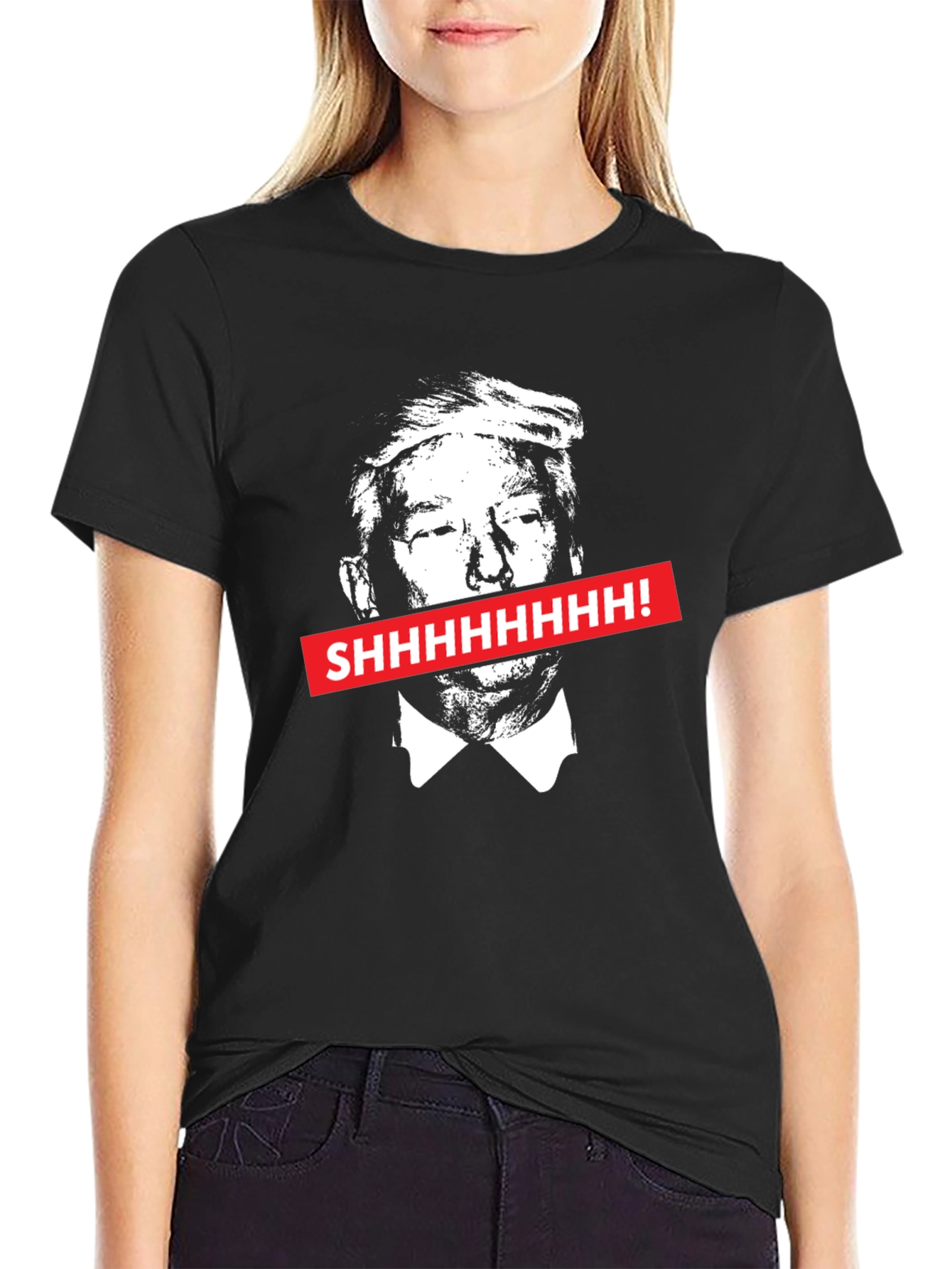 Black Trump SHHHHHH! Graphic Tee view 2