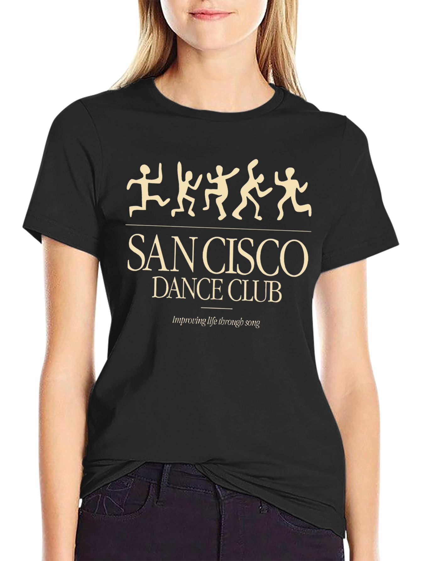 Black San Cisco Dance Club Black T-Shirt view 2