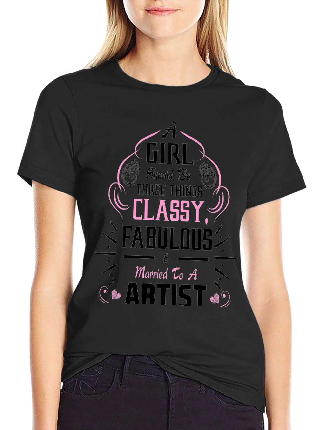 Black Classy, Fabulous Artist's Wife T-Shirt view 2