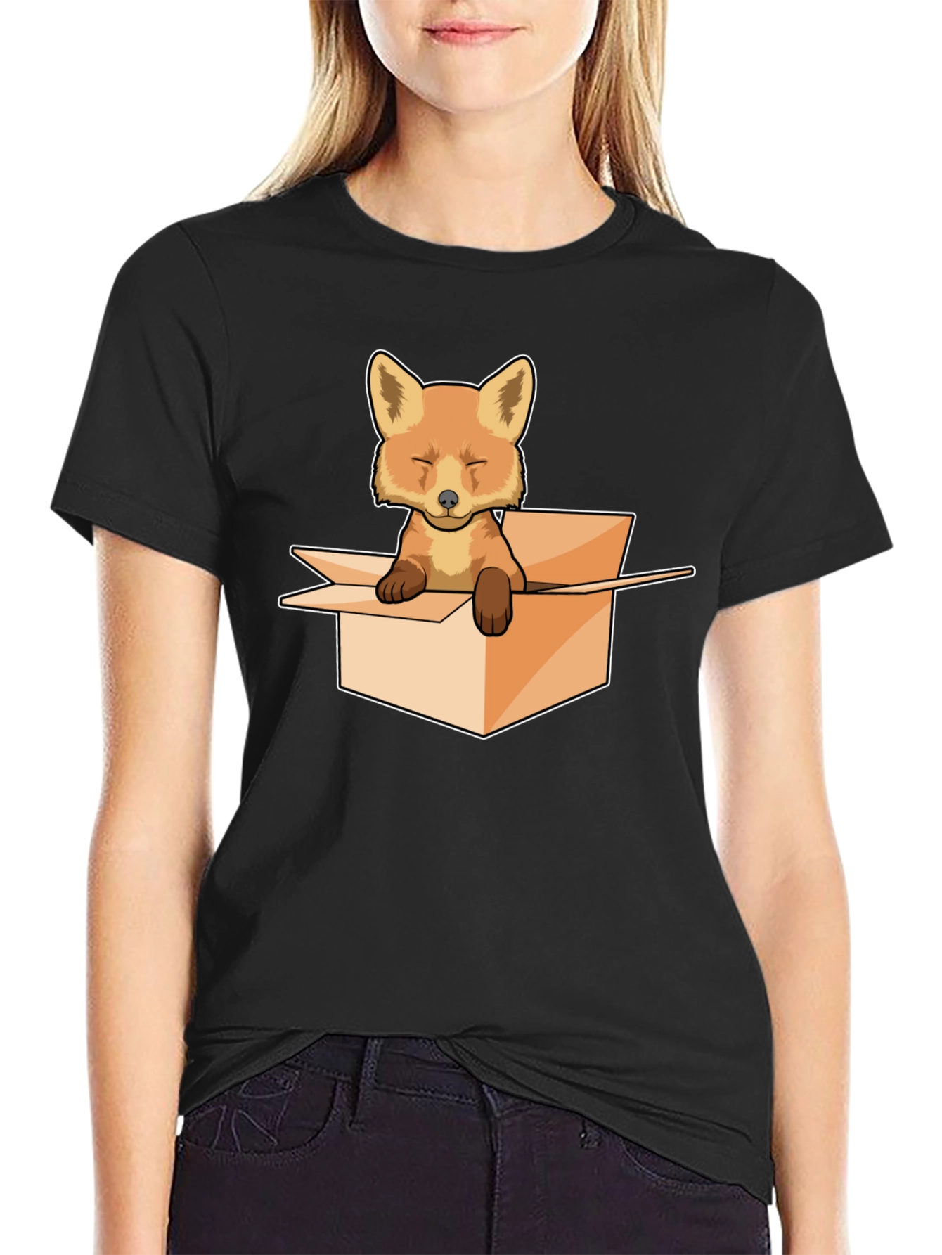 Black Fox in a Box Graphic Tee view 2