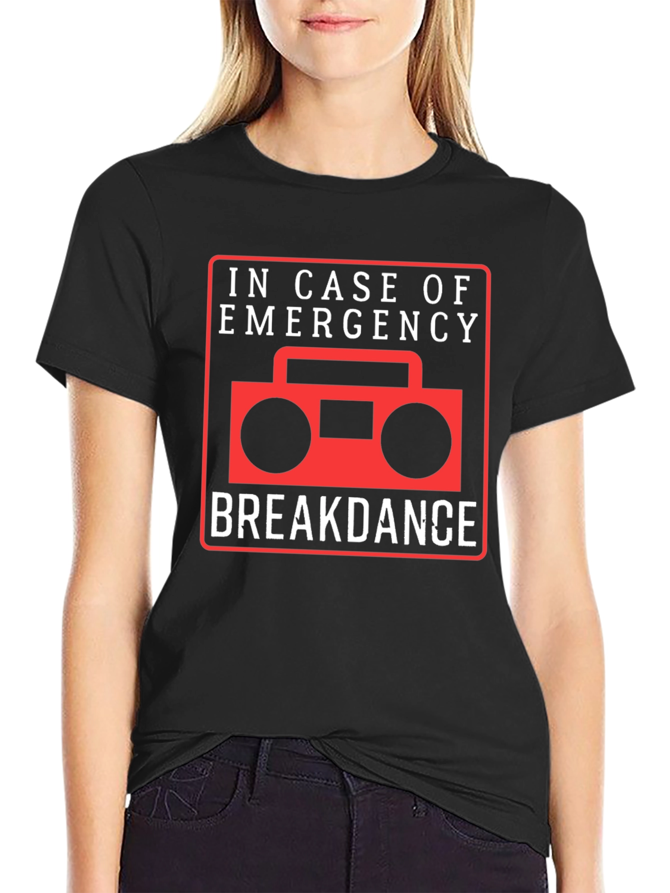 Black Breakdance Emergency T-Shirt - Funny Music & Dance Tee view 2